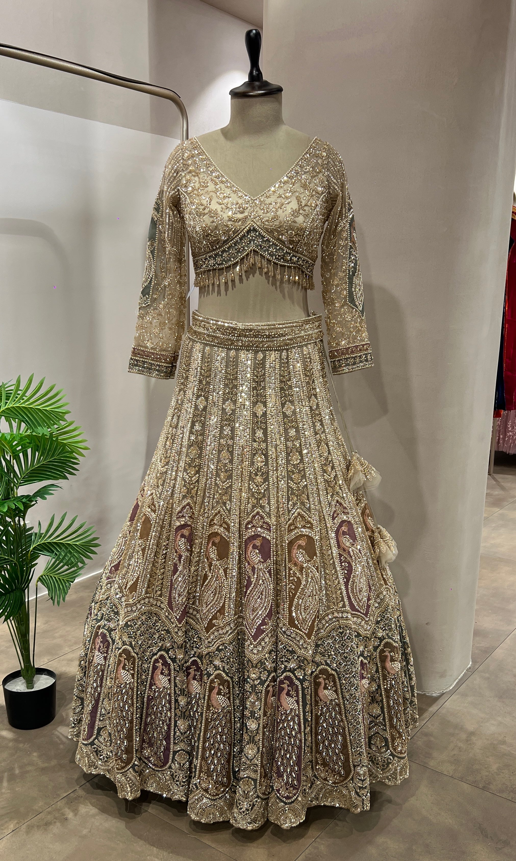 GOLD HEAVY INTRICATE EMROIDERED LEHENGA