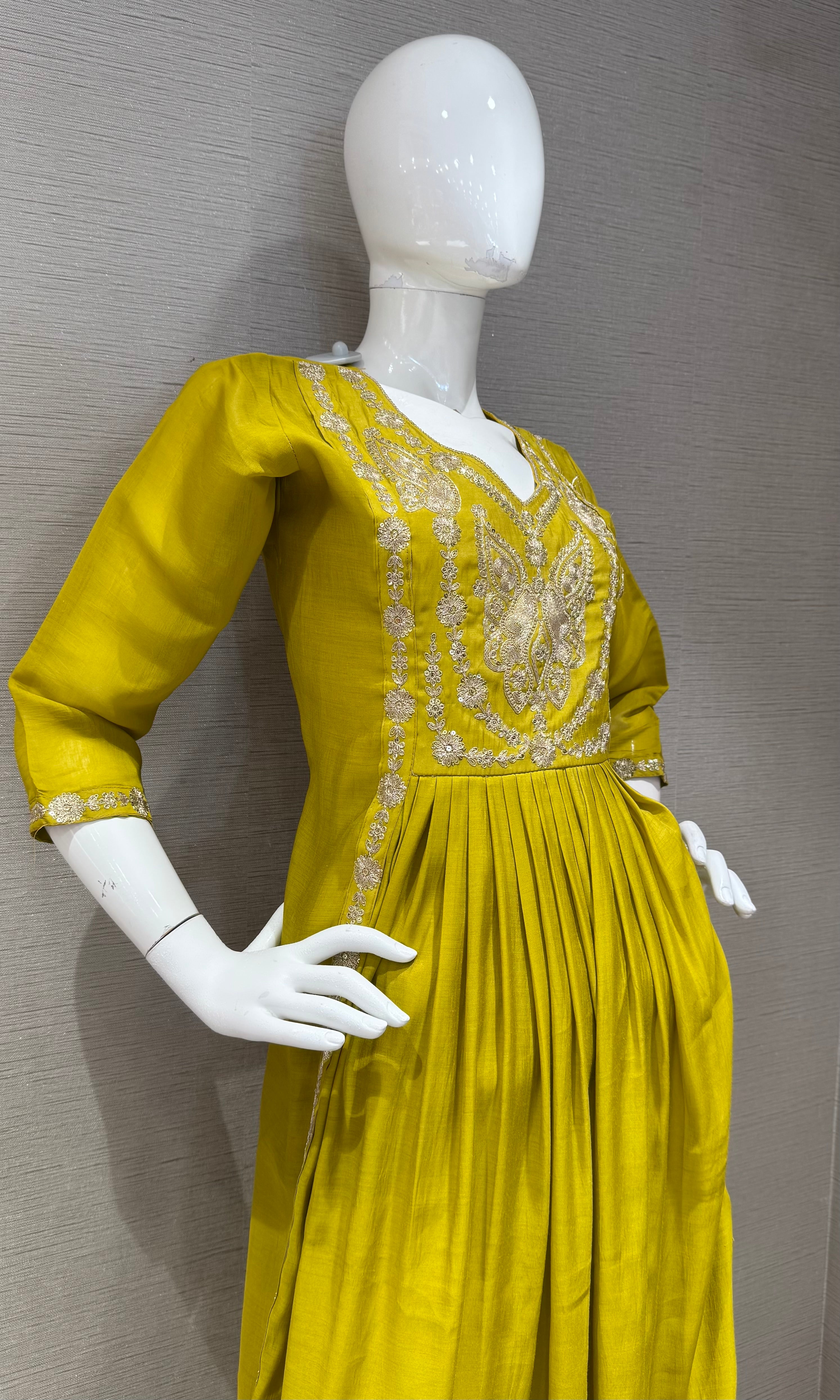 Green Embroidered Anarkali Kurta Set with Dupatta