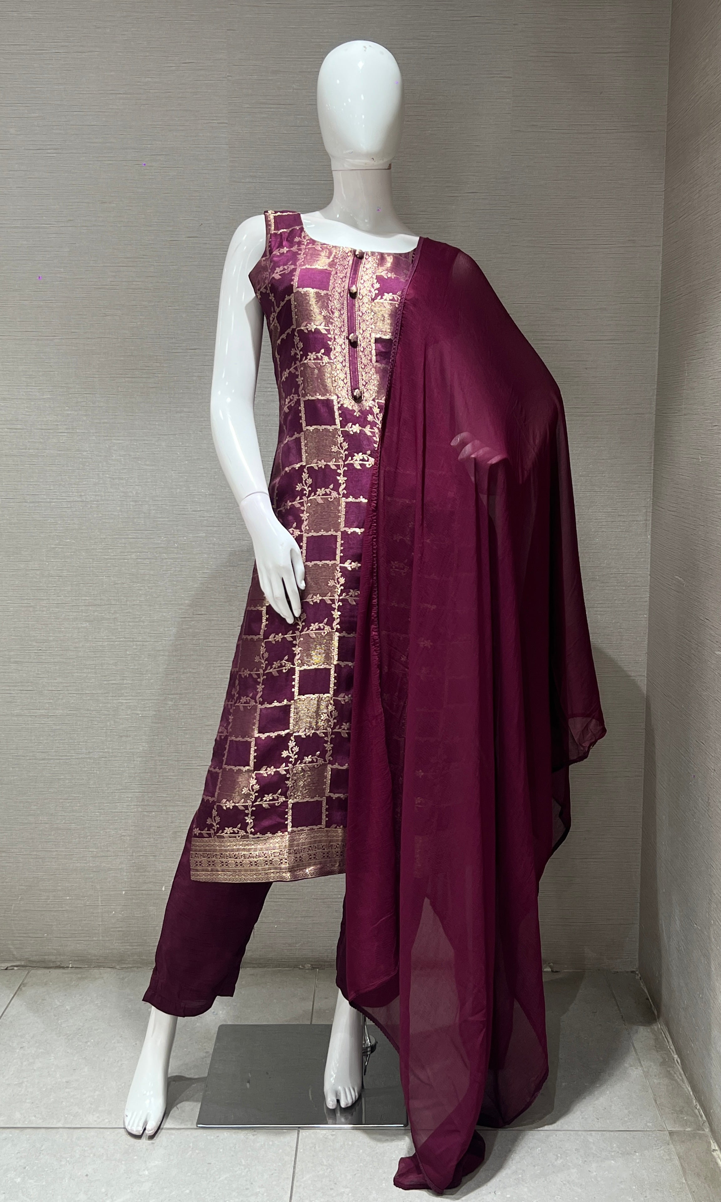 Wine kurta set