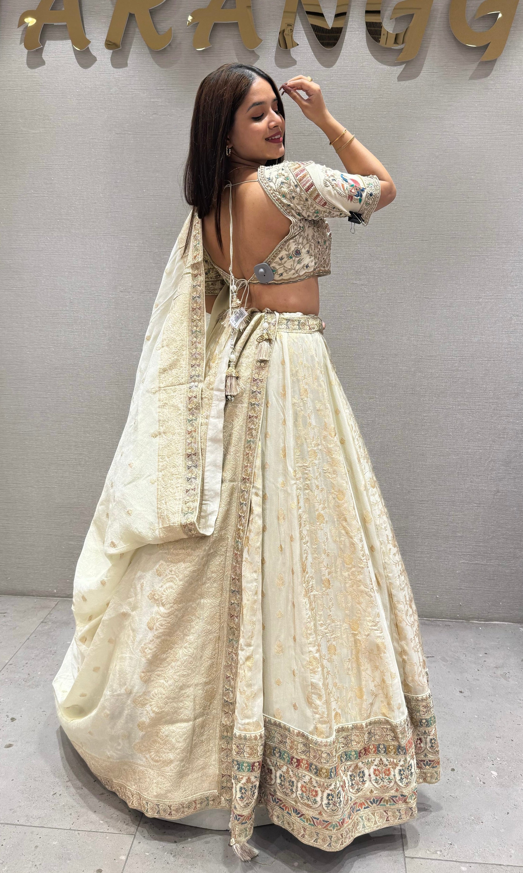 Cream Lehenga