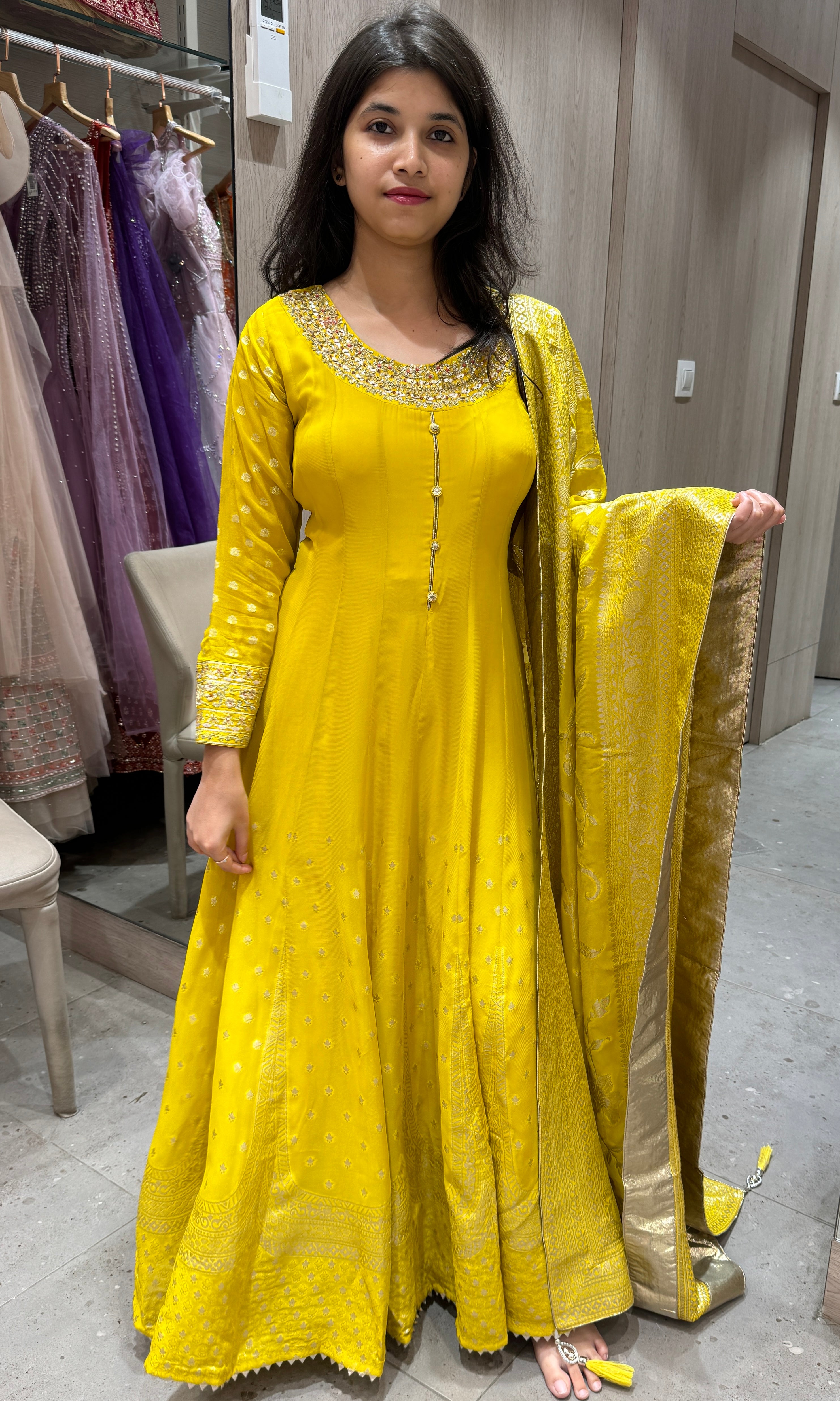Yellow long dress