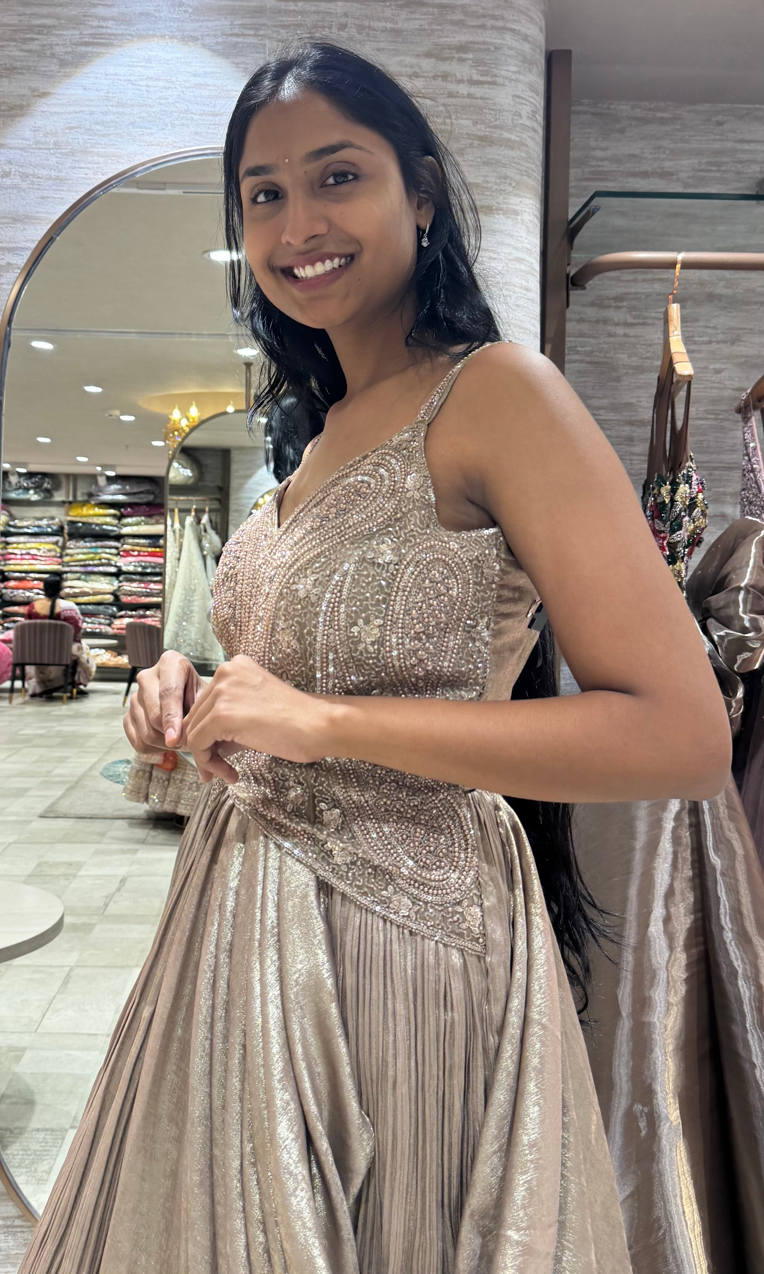 Fawn gold embroidered gown