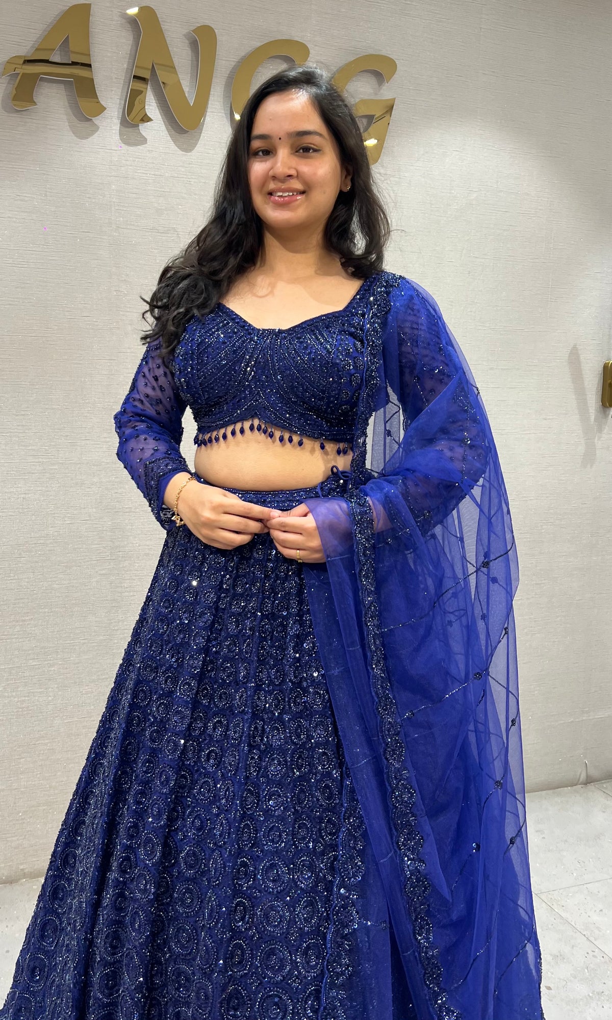 Royal Blue Georgette net Lehenga Choli Set