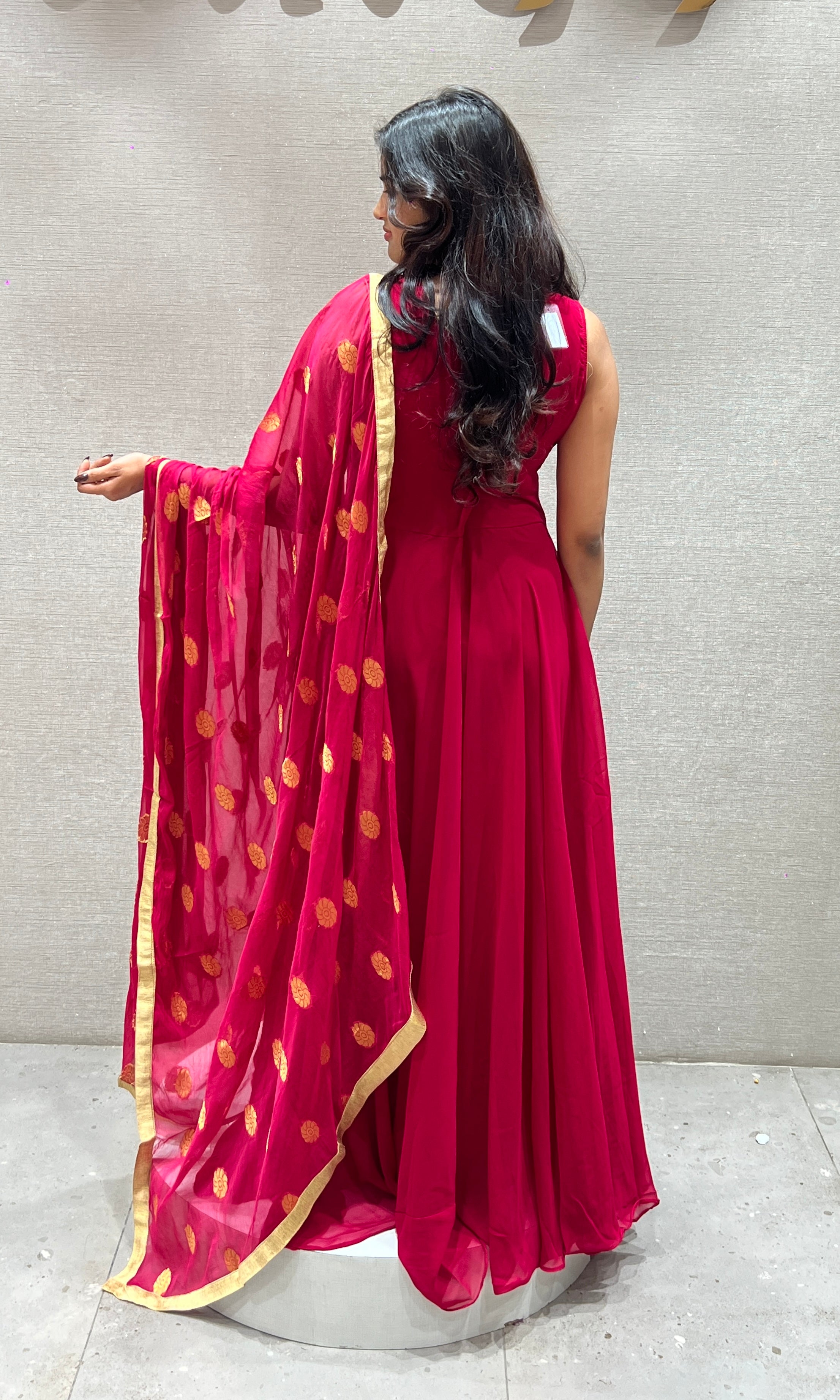 Pink Georgette long dress