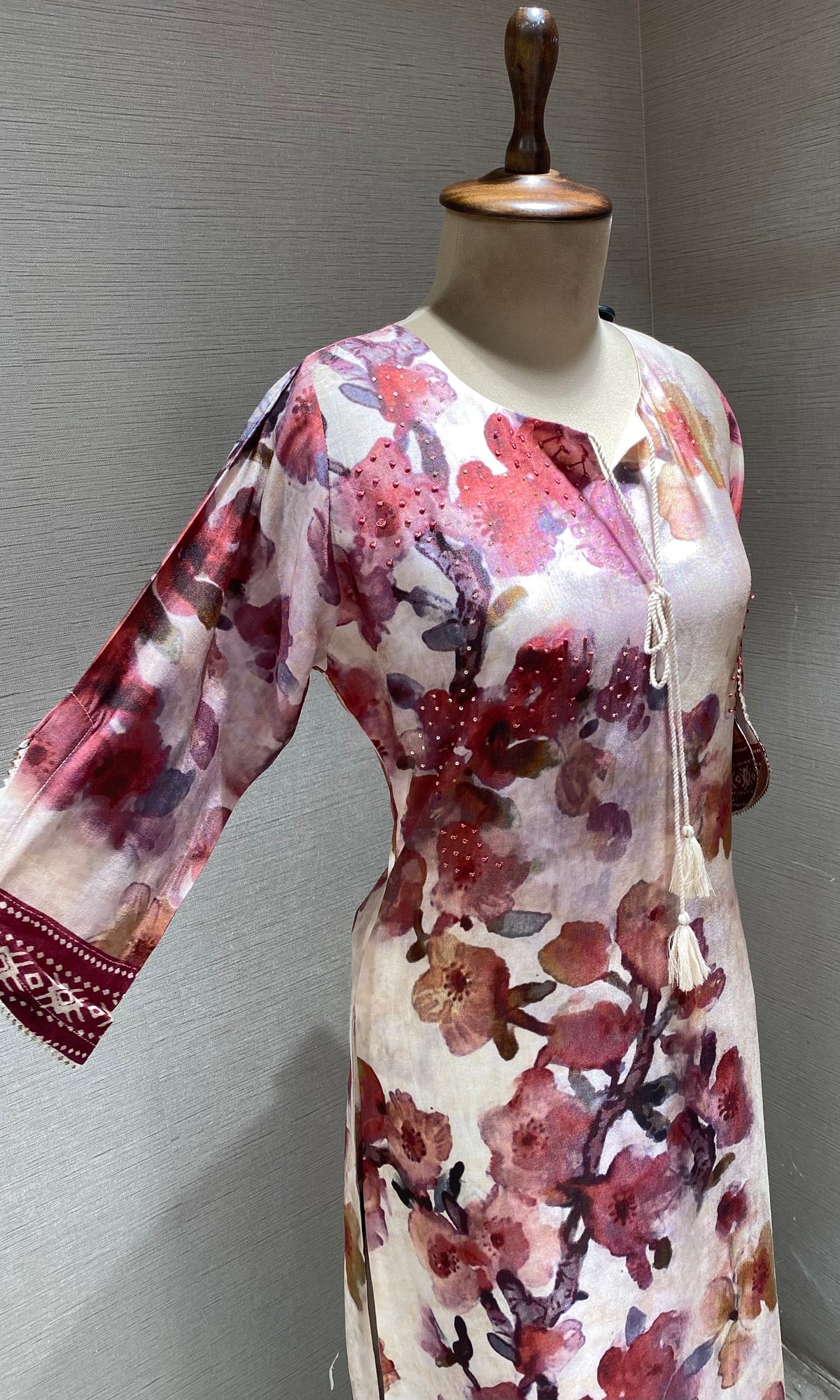 Peach Floral Printed Kurti top