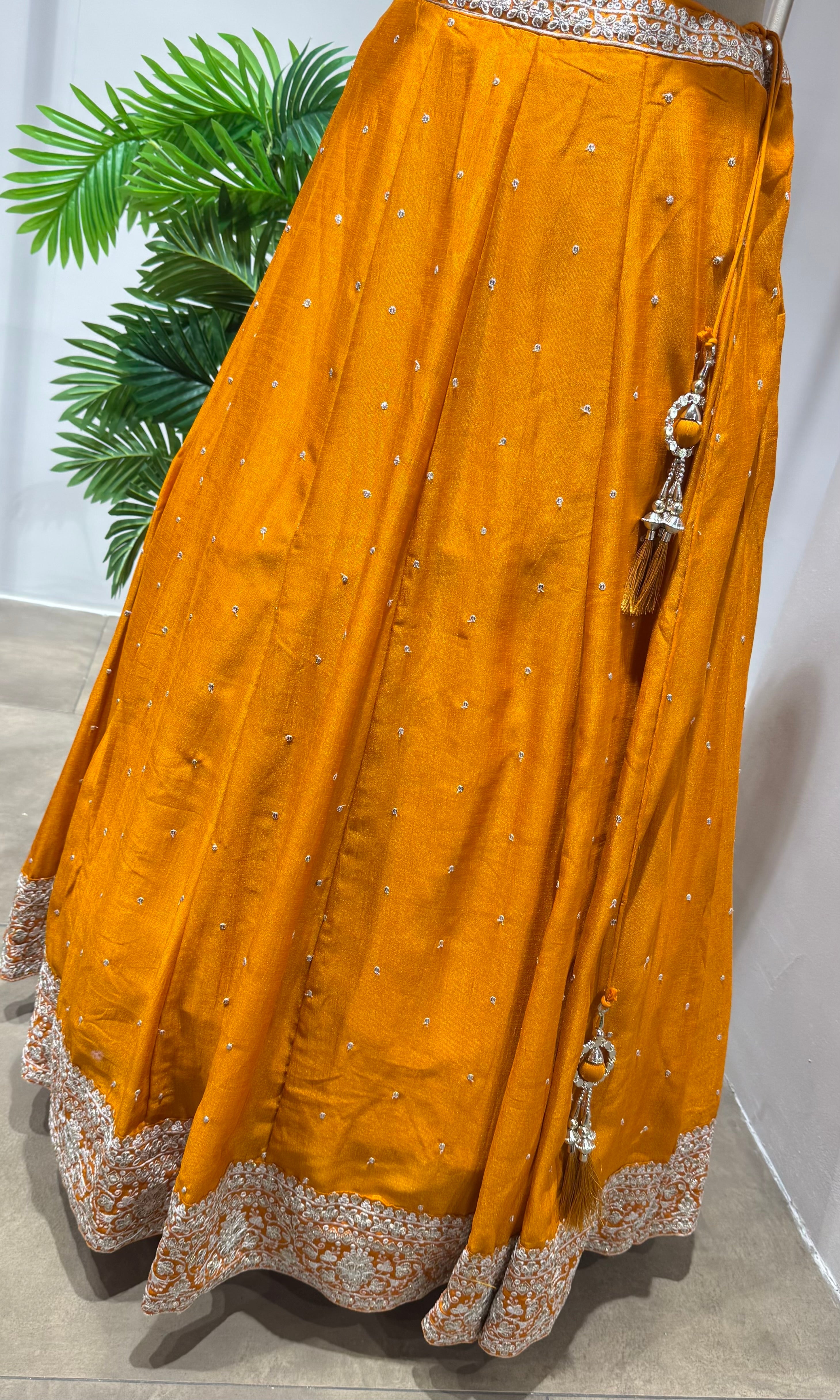 Orange Lehenga set with Blouse & Dupatta