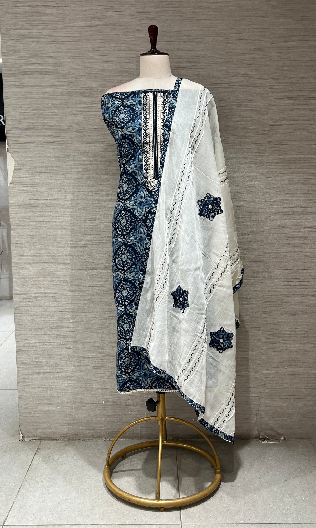 Blue dress material