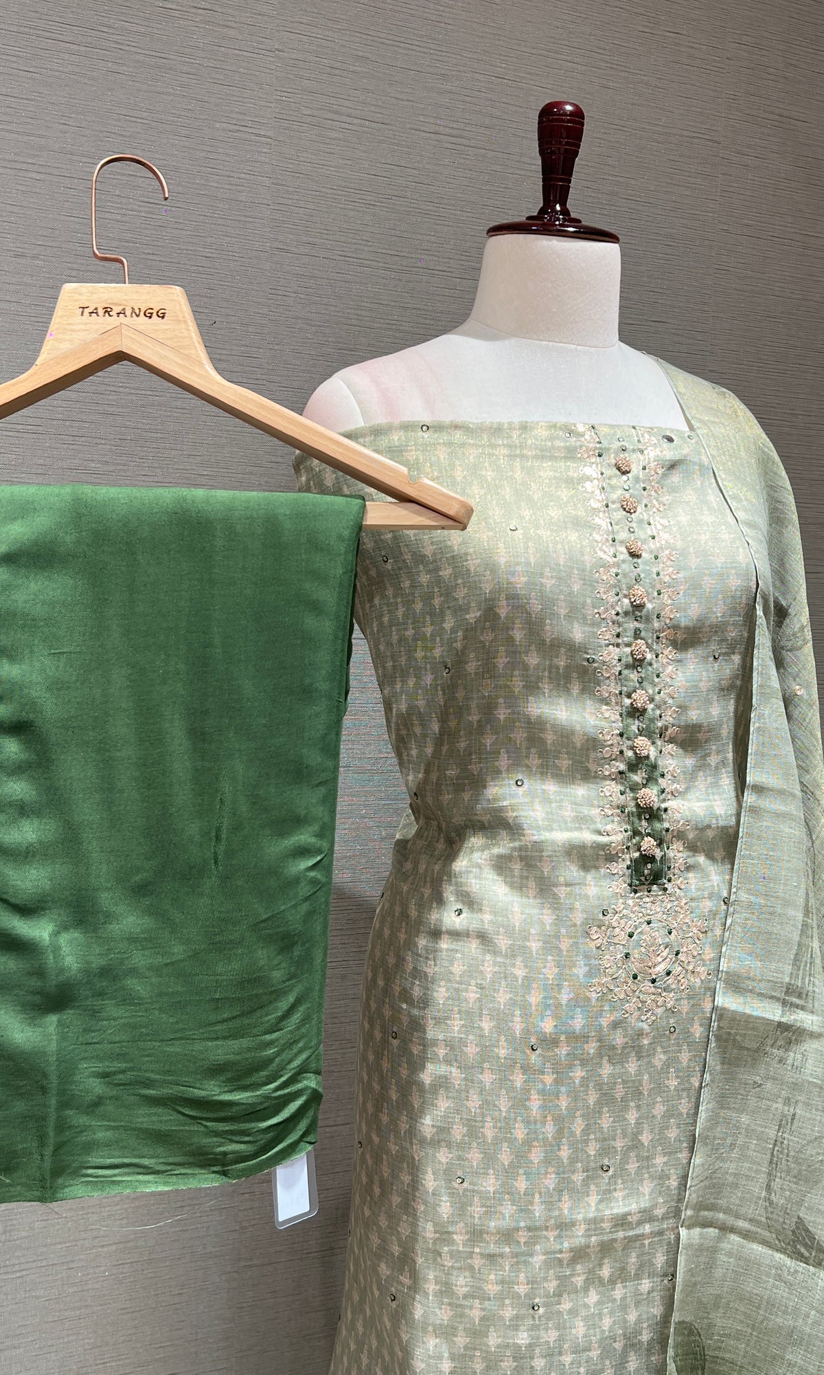 PISTA GREEN DRESS MATERIAL