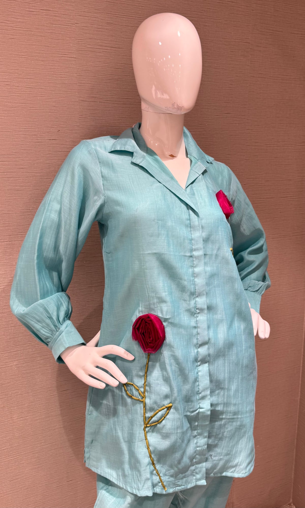 Blue Rose Floral cord set