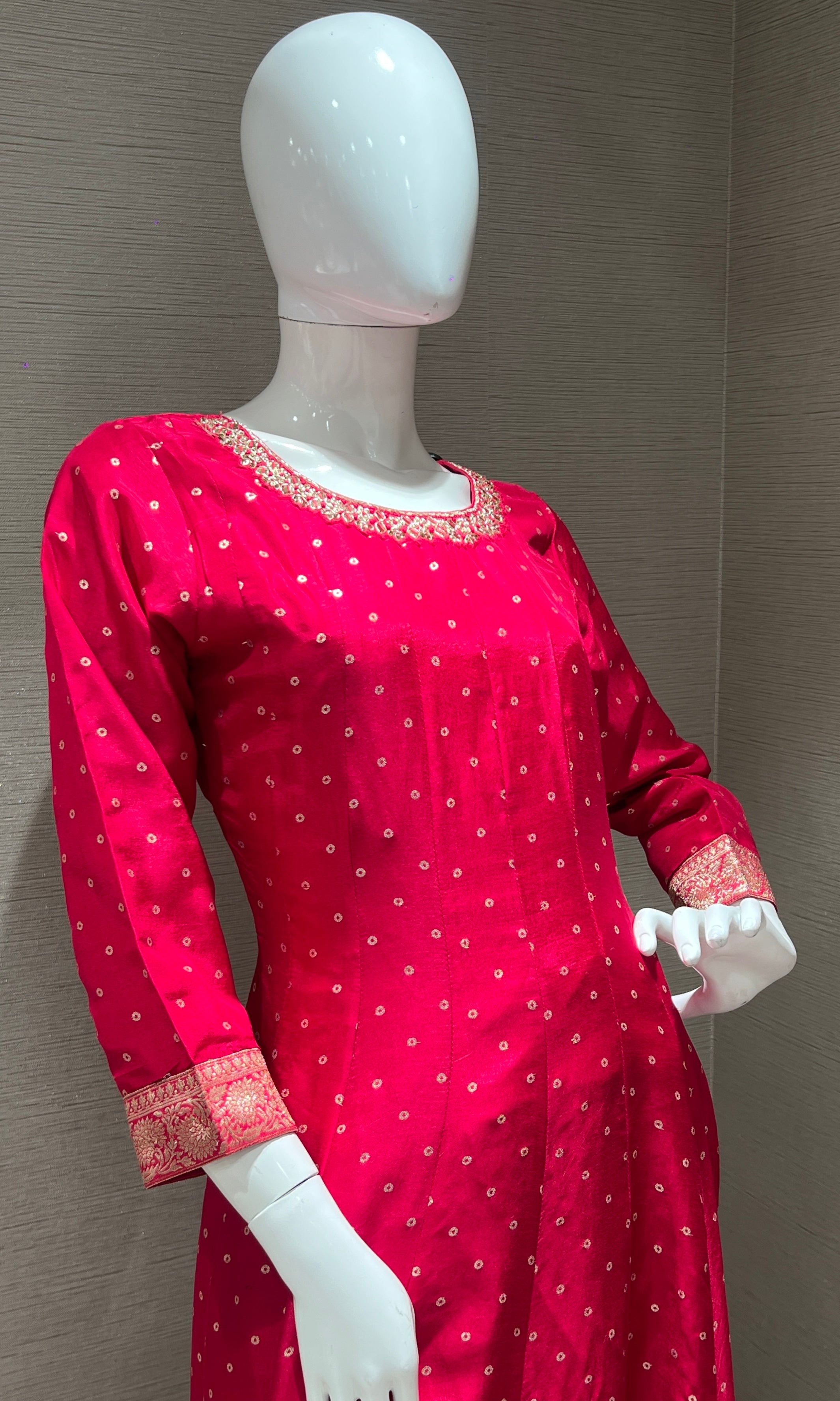Pink Anarkali with palazoo pants