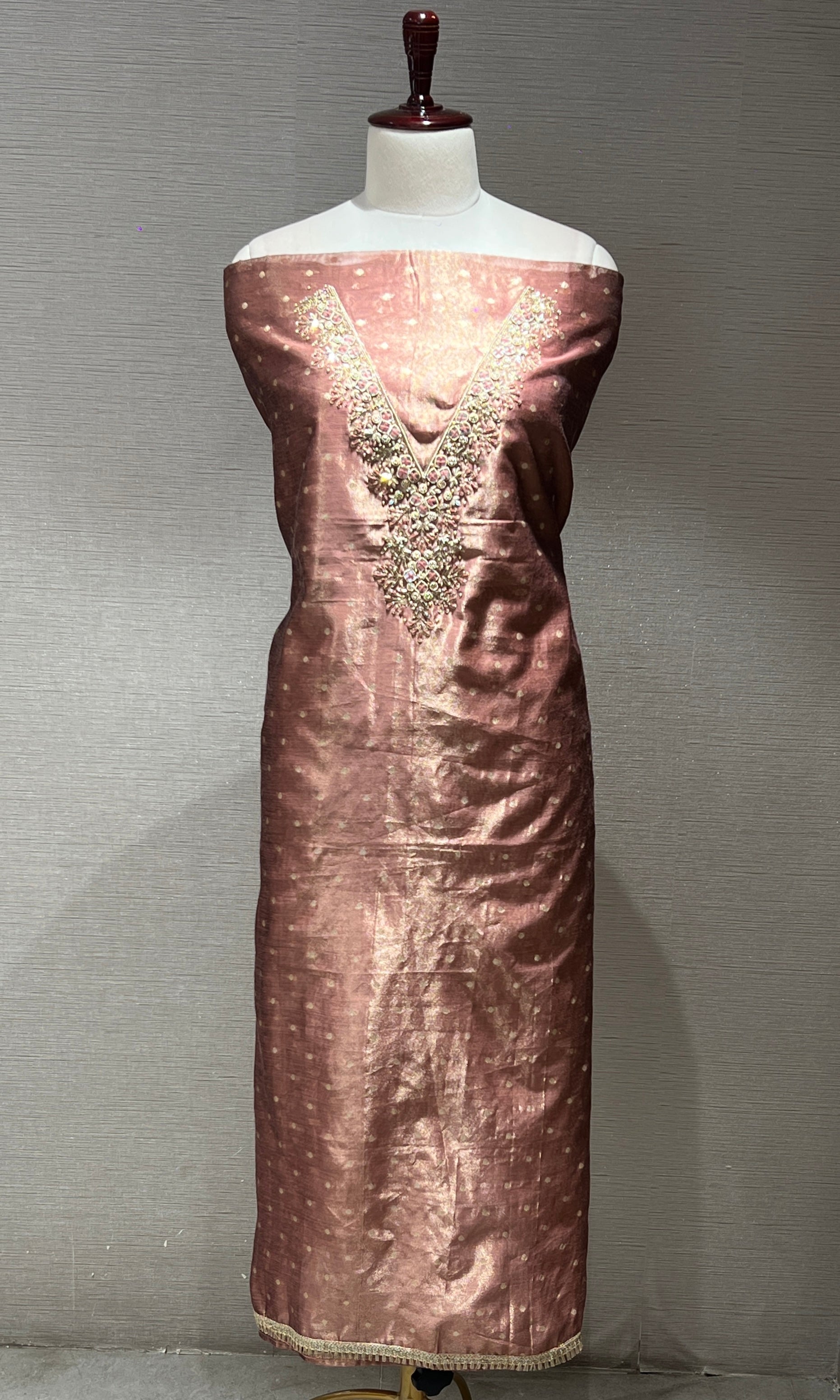 Rosewood Embroidered Dress Material (party wear)