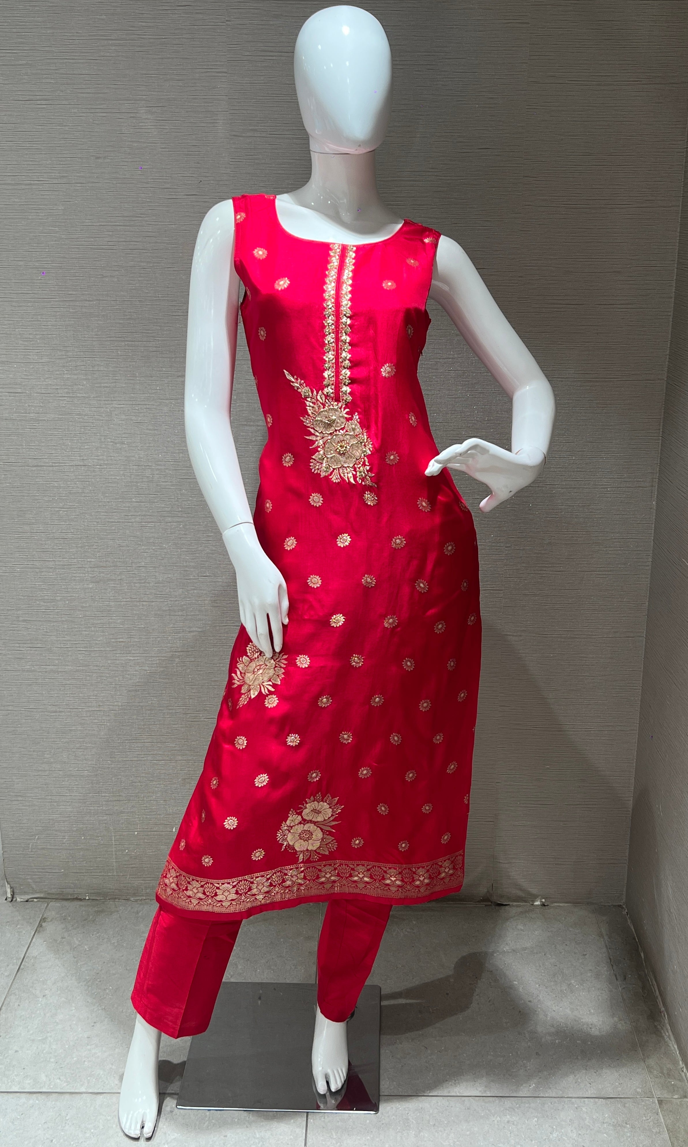 Pink Embroidered Kurta Set