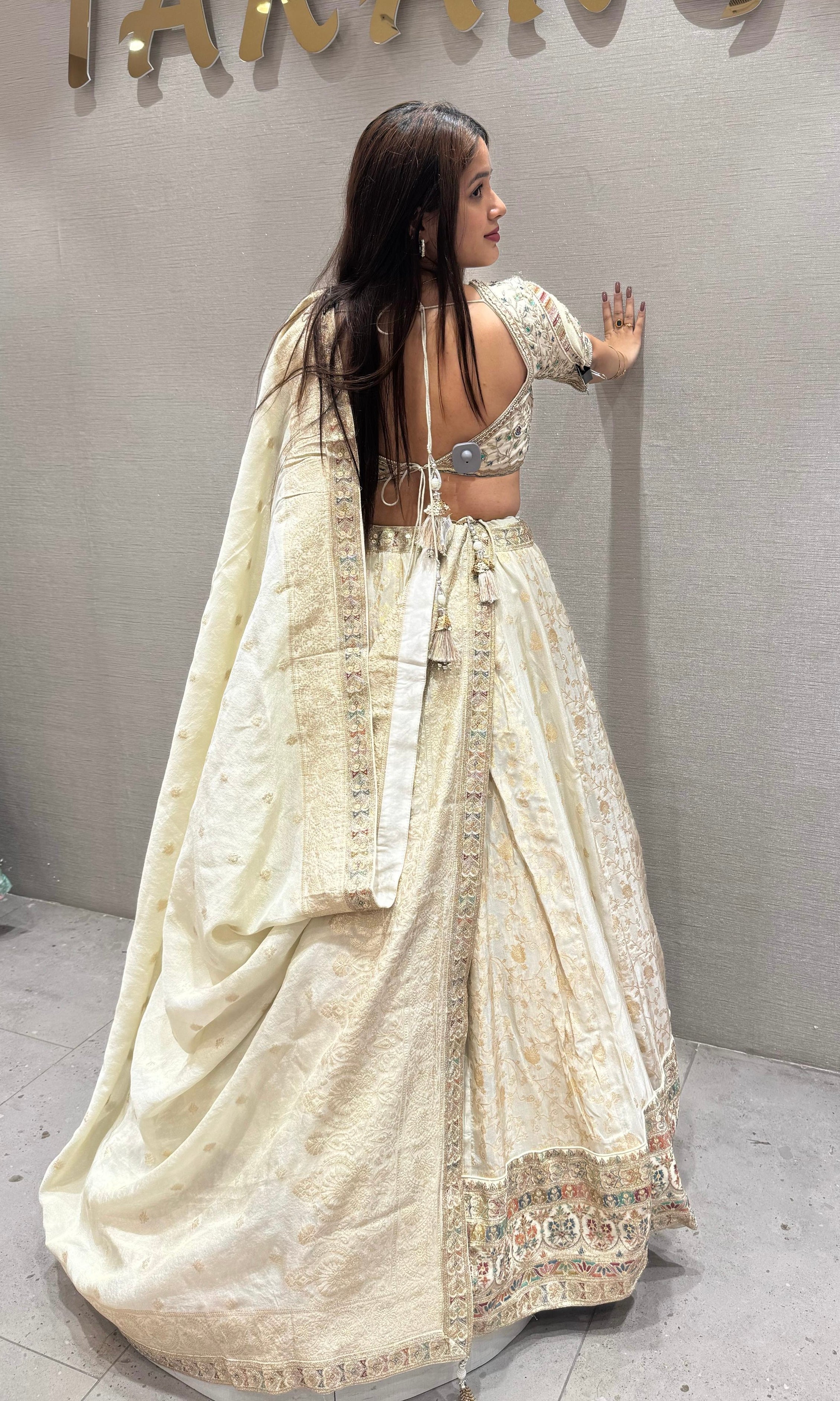 Cream Lehenga