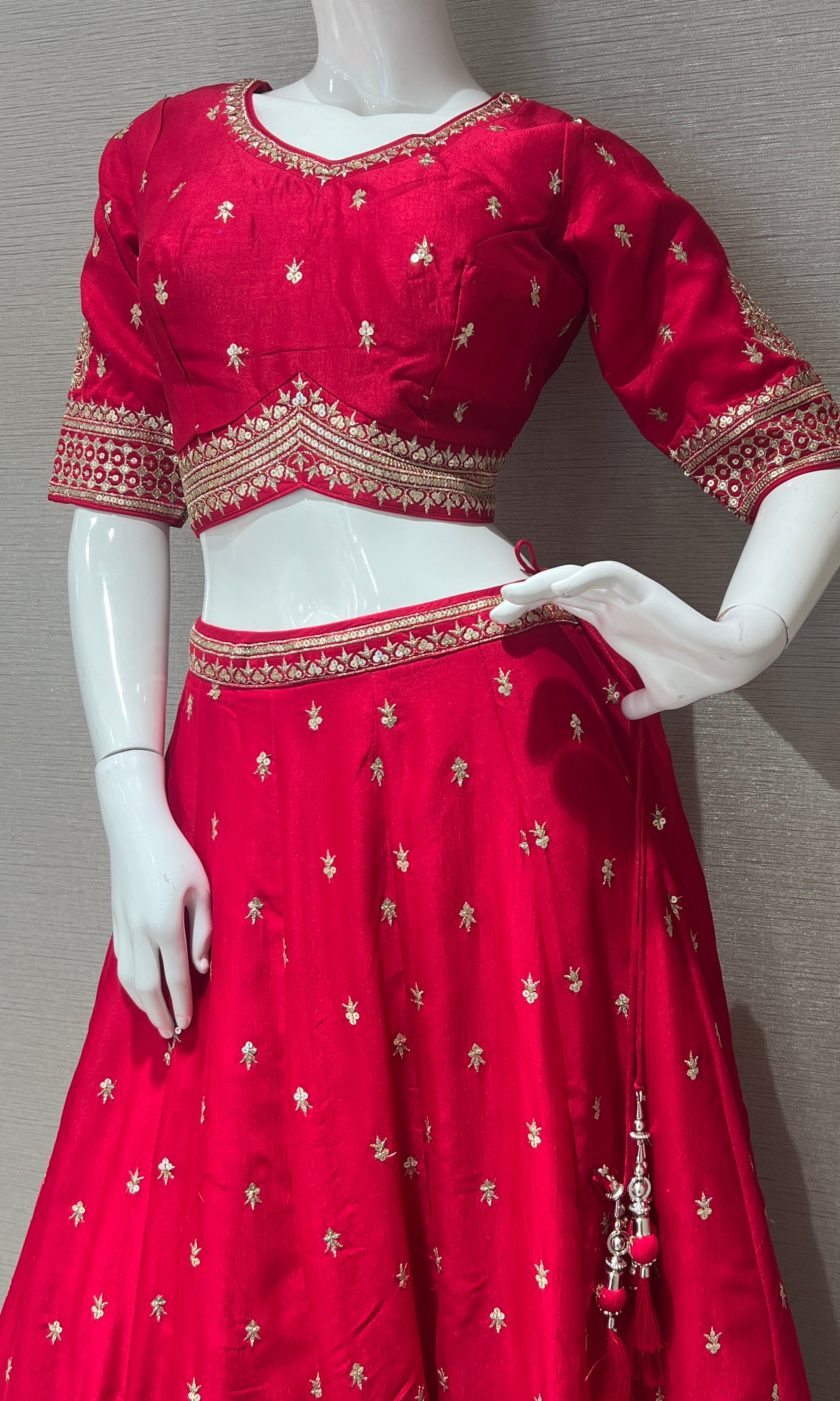 Pink croptop Lehenga
