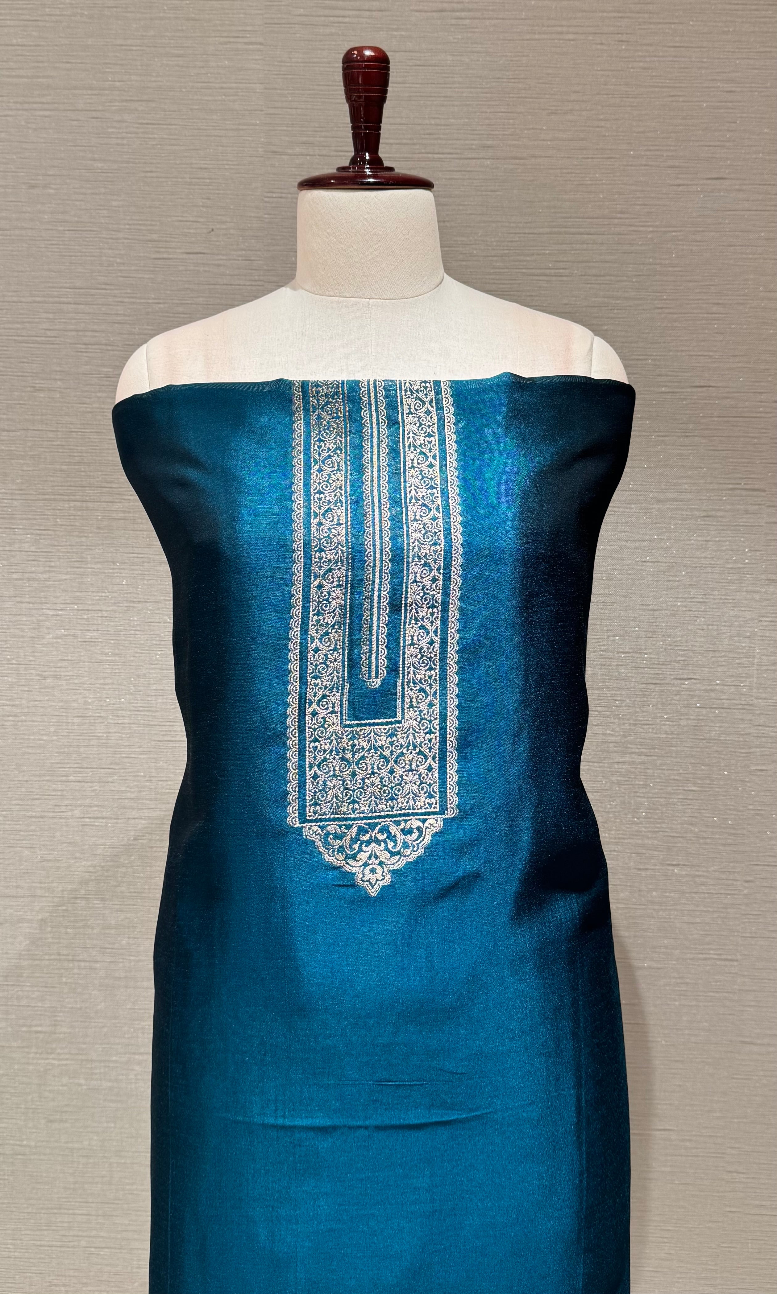 Blue Embroidered Salwar Dress material