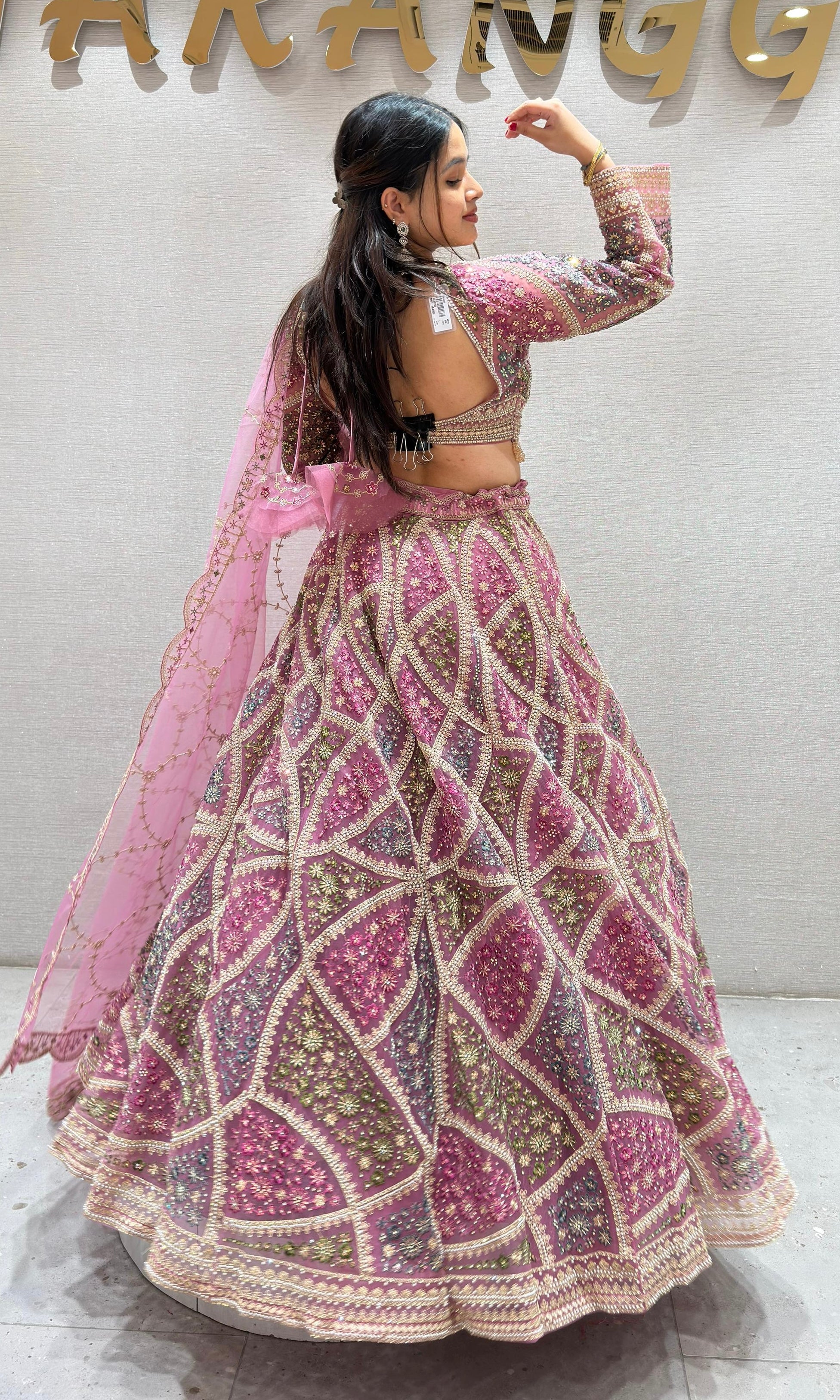 Light purple MULTI EMBROIDERED Lehenga