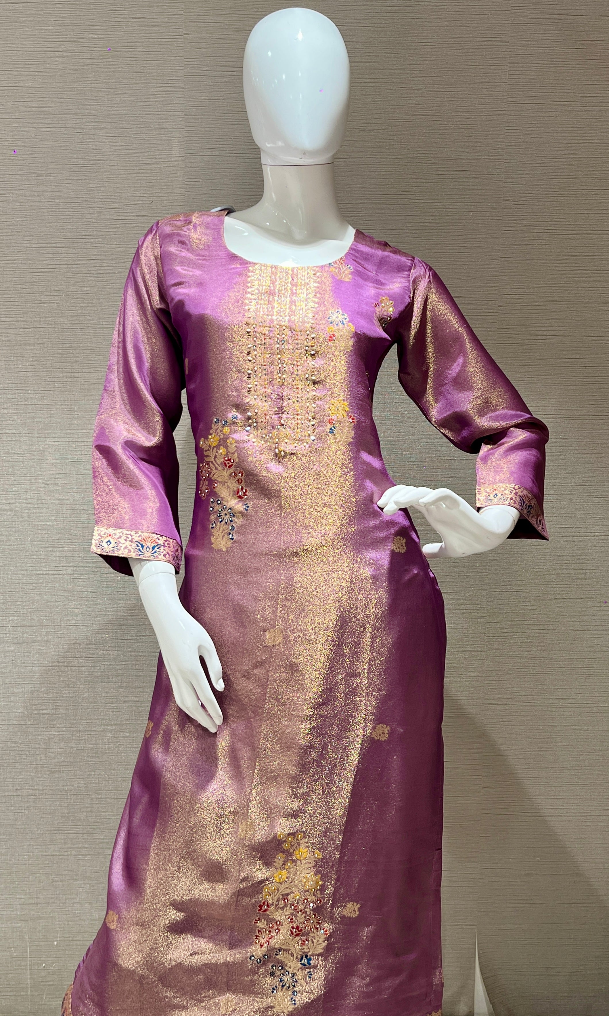 Gulzar Wine Suit Set