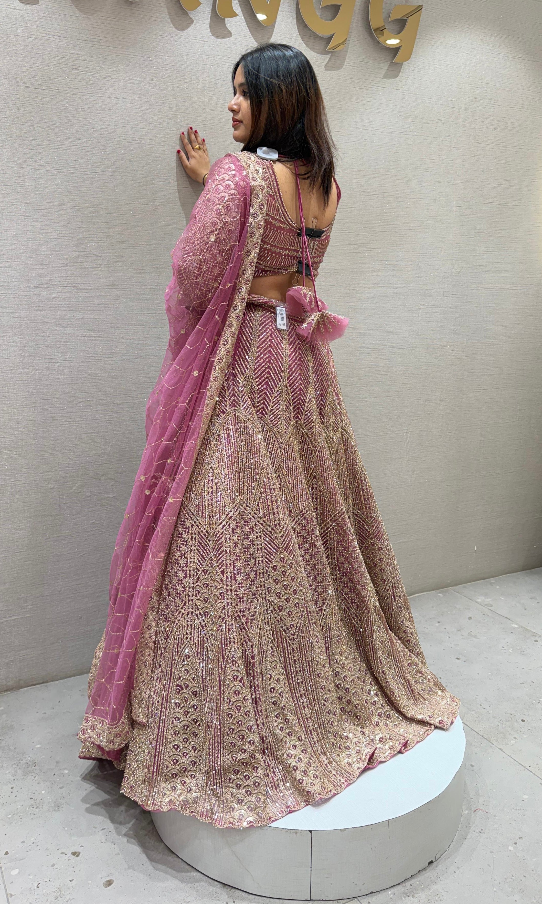 GAJARI HEAVY GOLDEN EMBROIDERED Lehenga