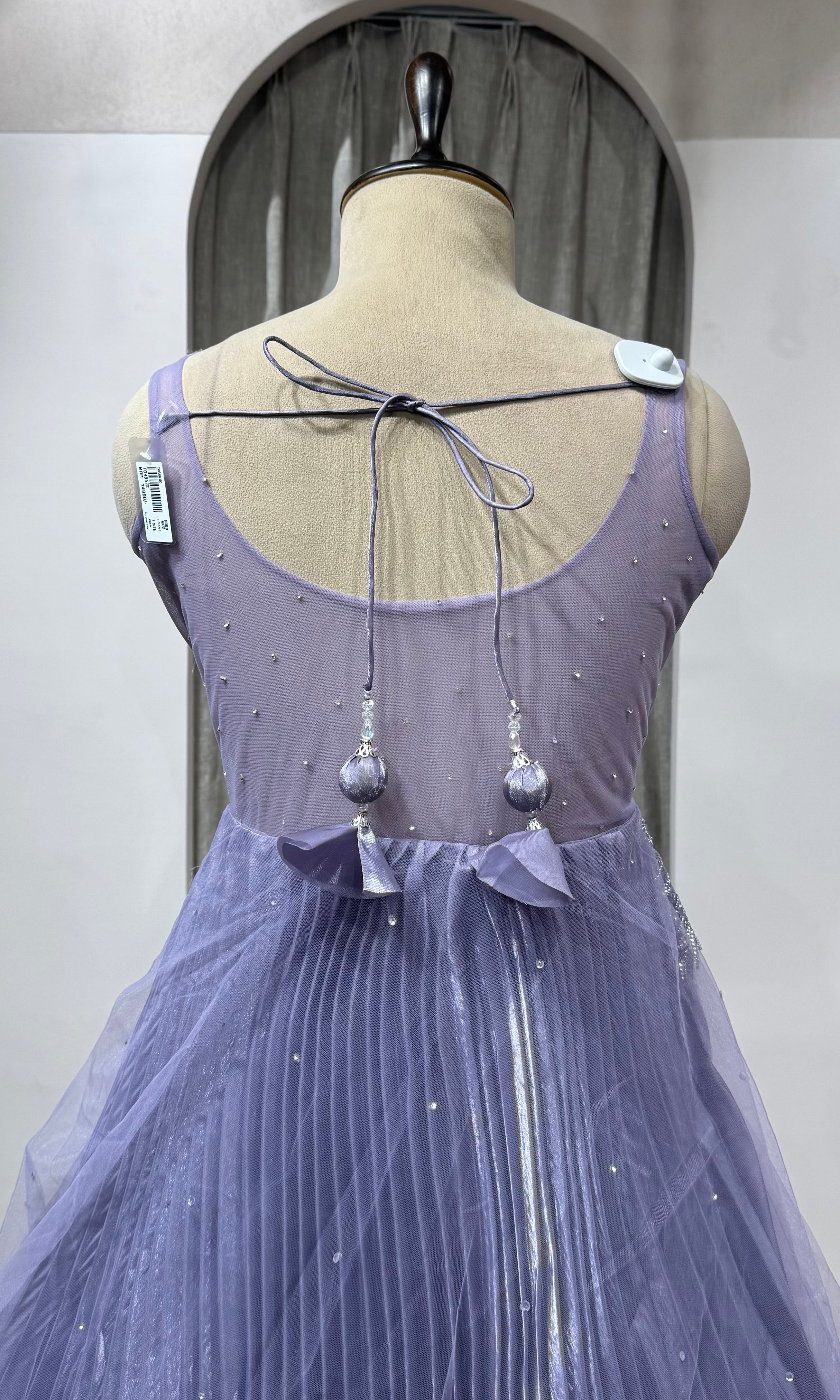 LIGHT PURPLE Floor-Length Organza Gown