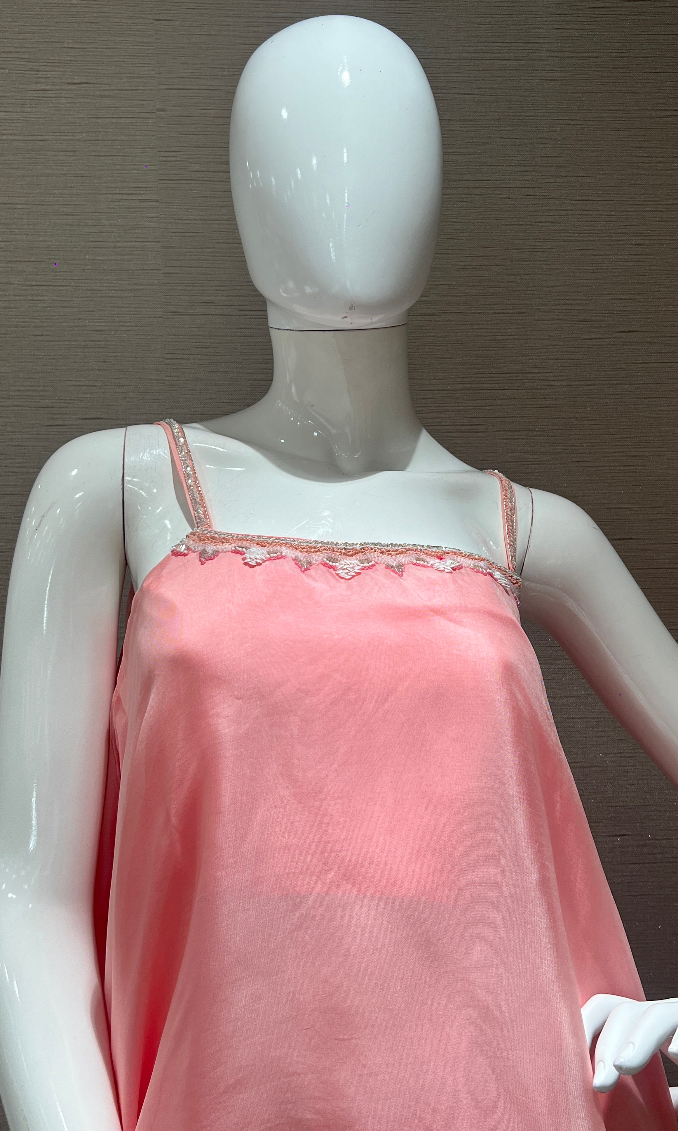 Peachy pink Indo western palazzo set