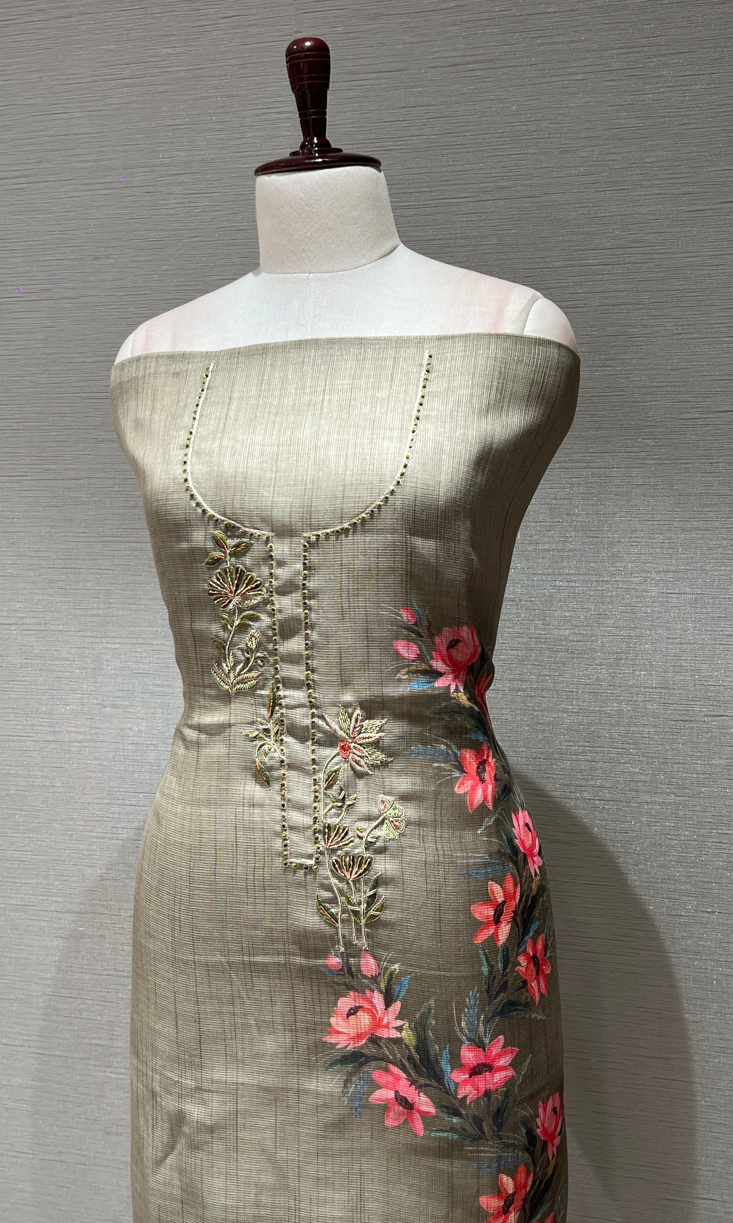 Green dress material