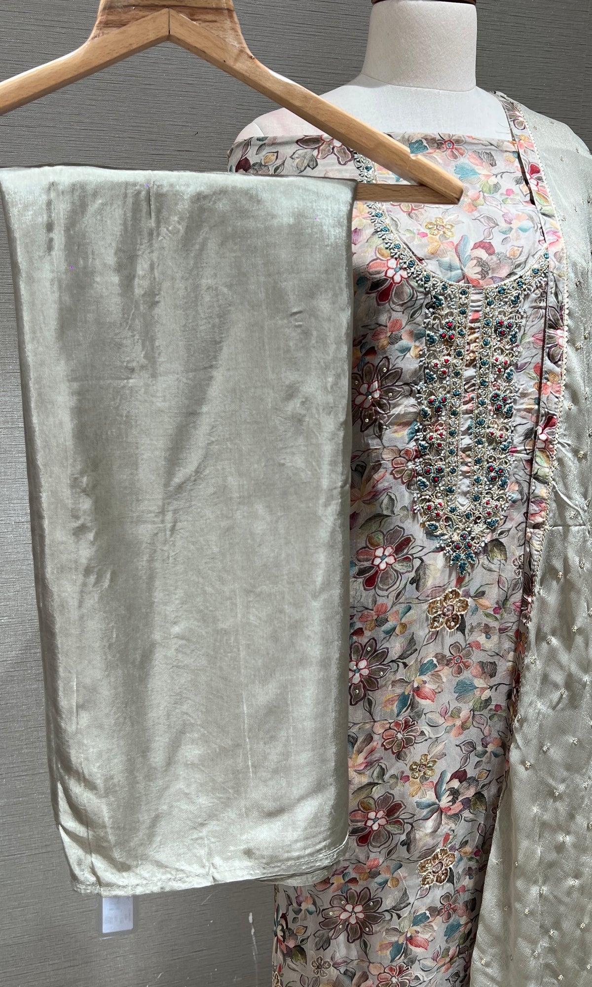 Light blue dress material