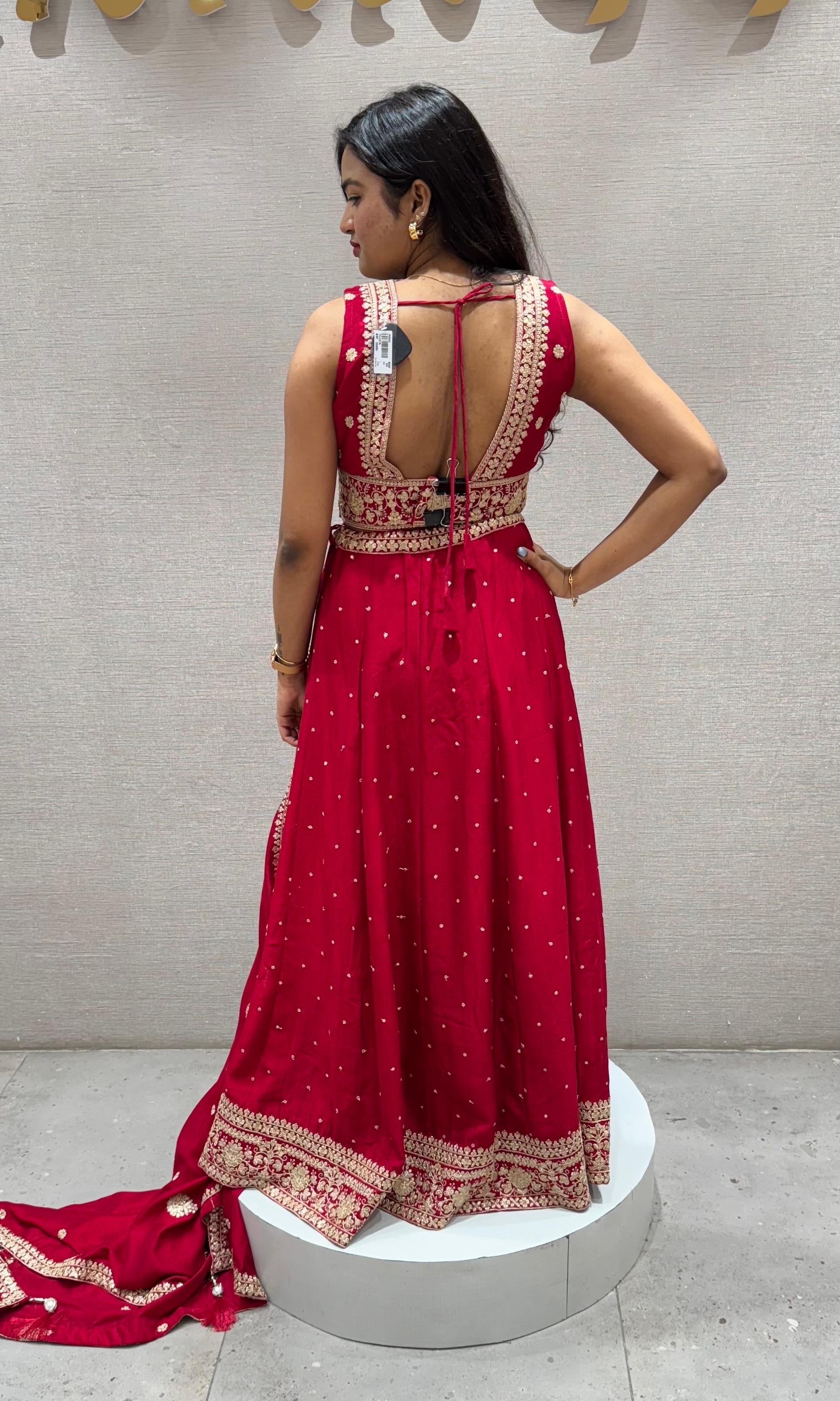 Rani pink golden embroidered Lehenga