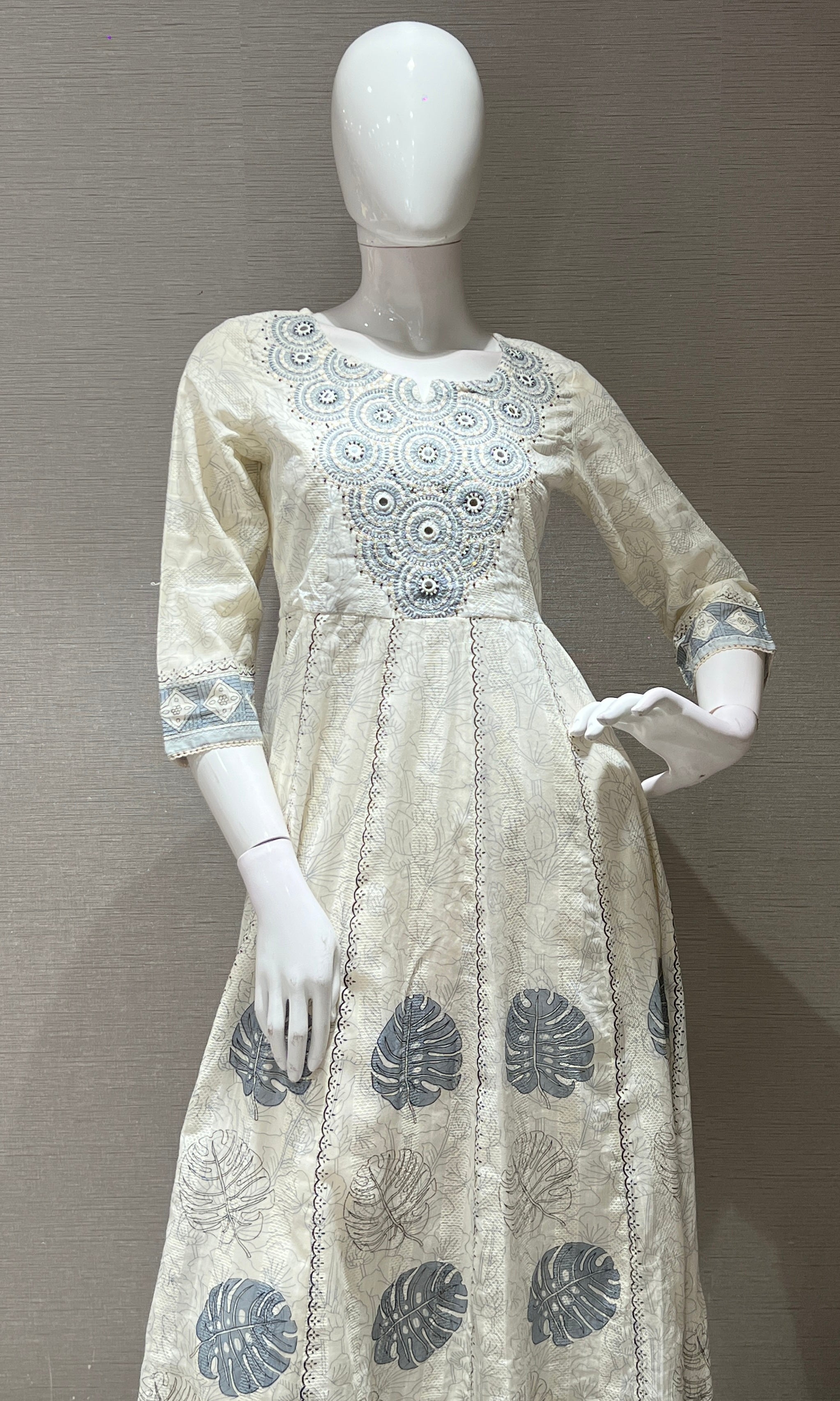 Light blue floral print kurta set