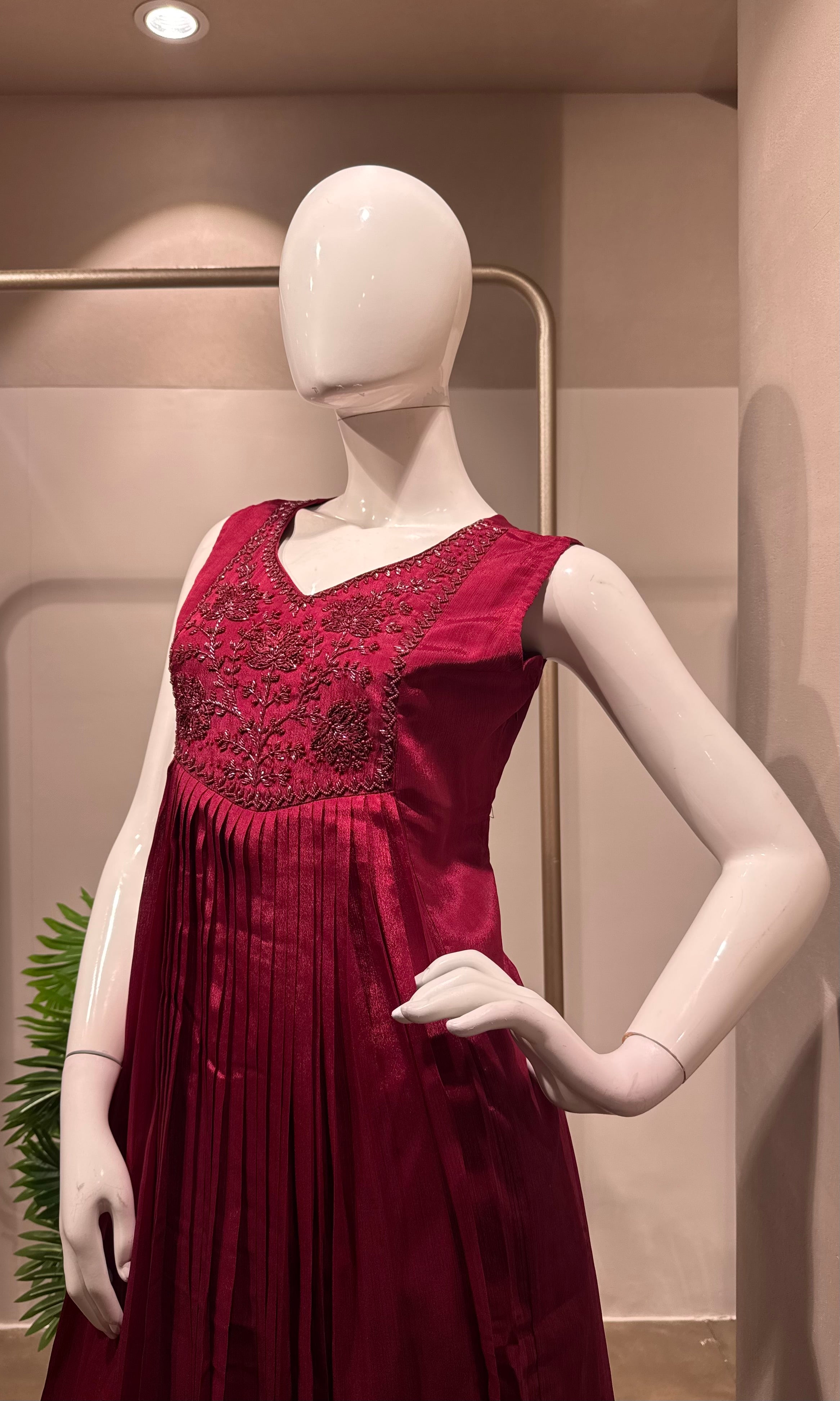 MAROON floral ethnic kurta set