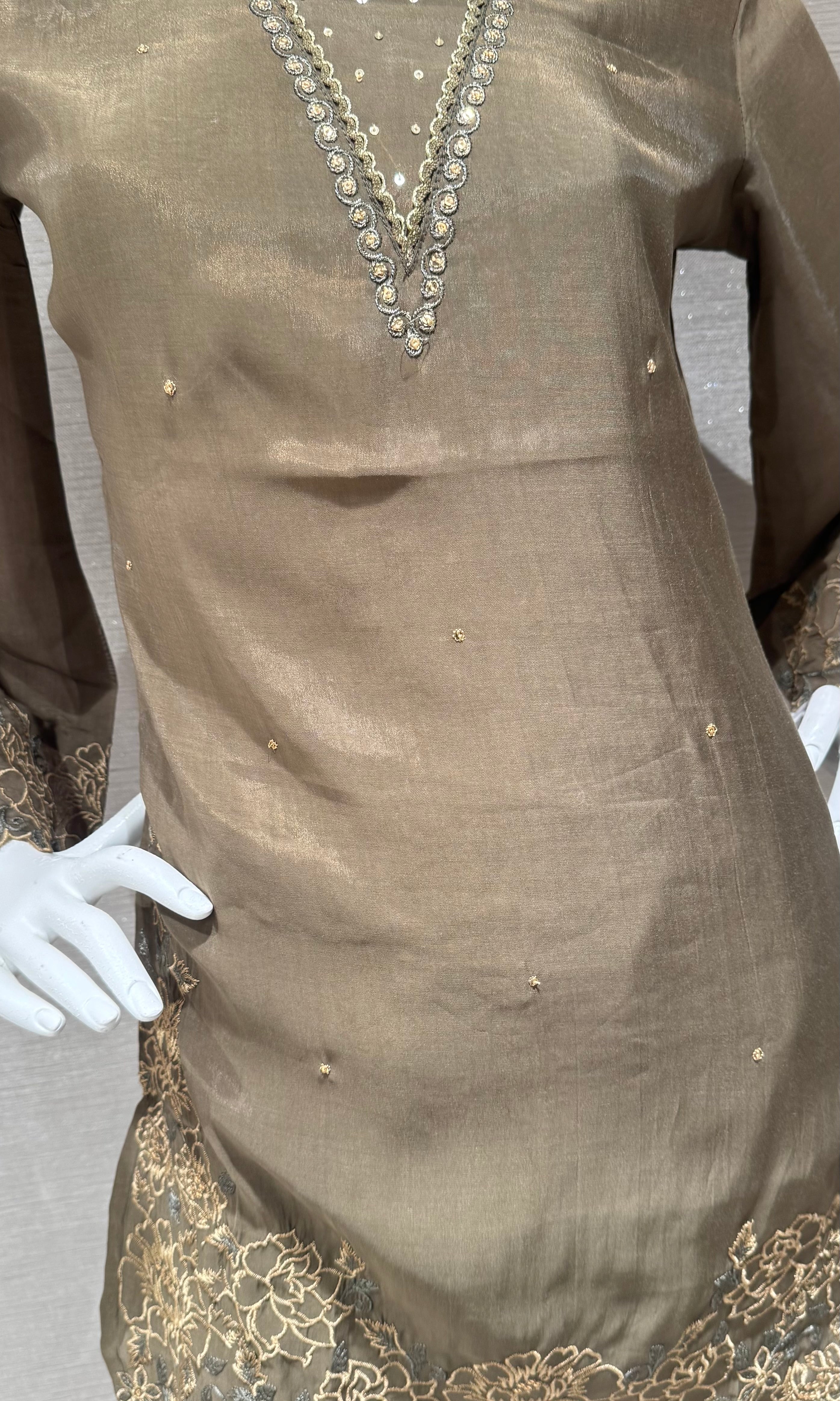 Mehendi Green floral farsi salwar kurta set