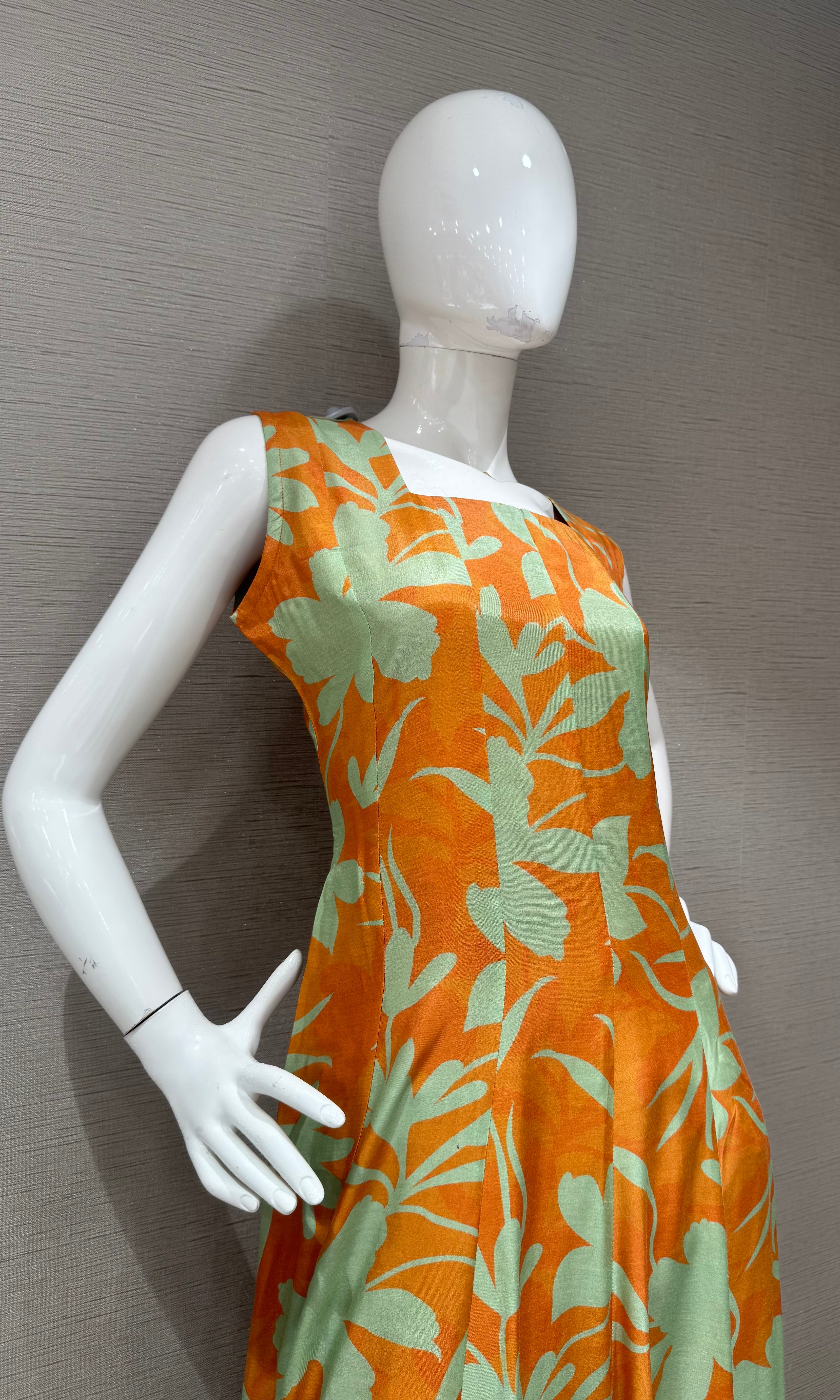 Rust Tropical Leaf Print kurti top