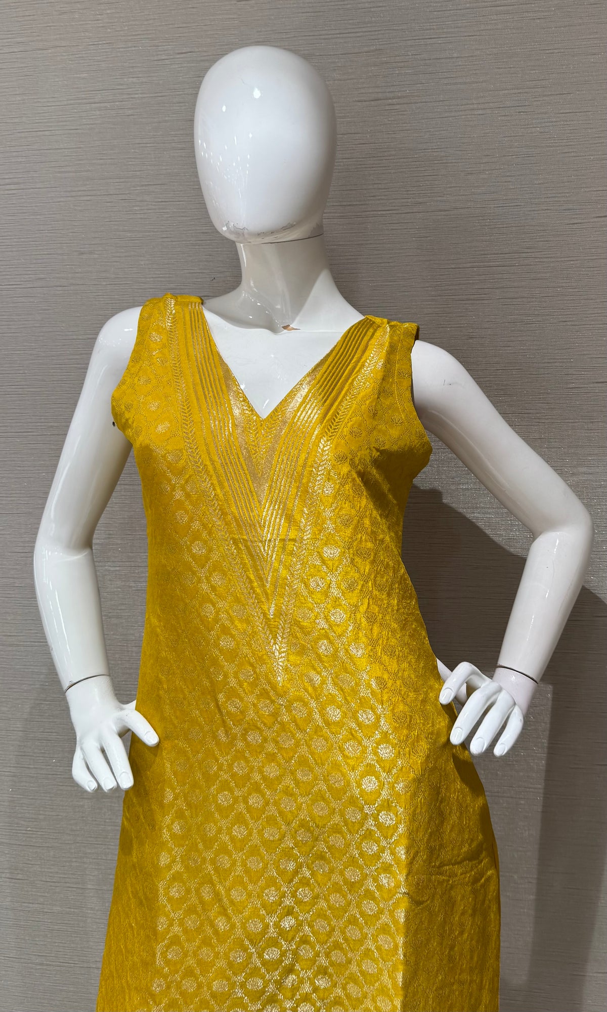 Yellow Golden Embroidered Kurta Set with Dupatta