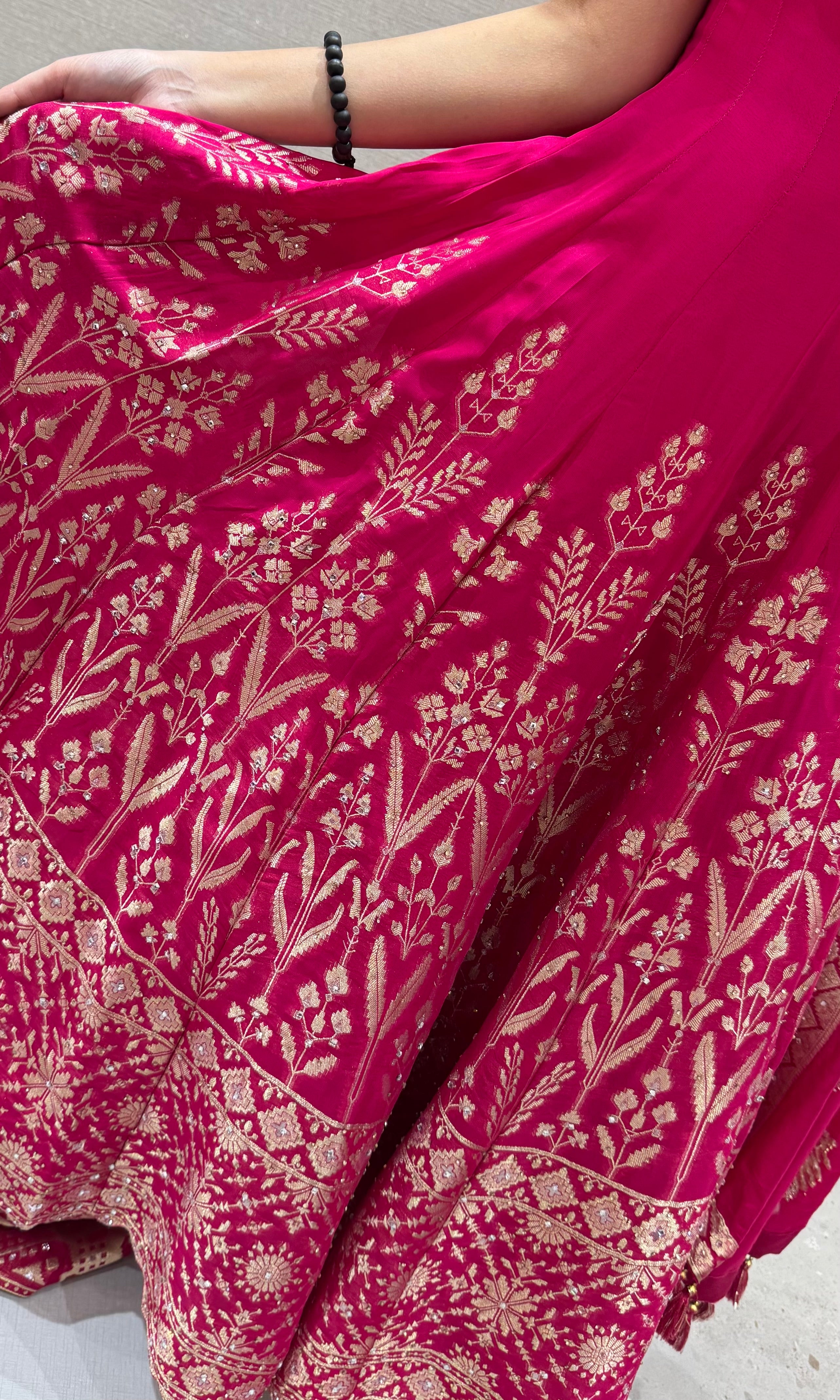 Rani pink EMBROIDERED Anarkali
