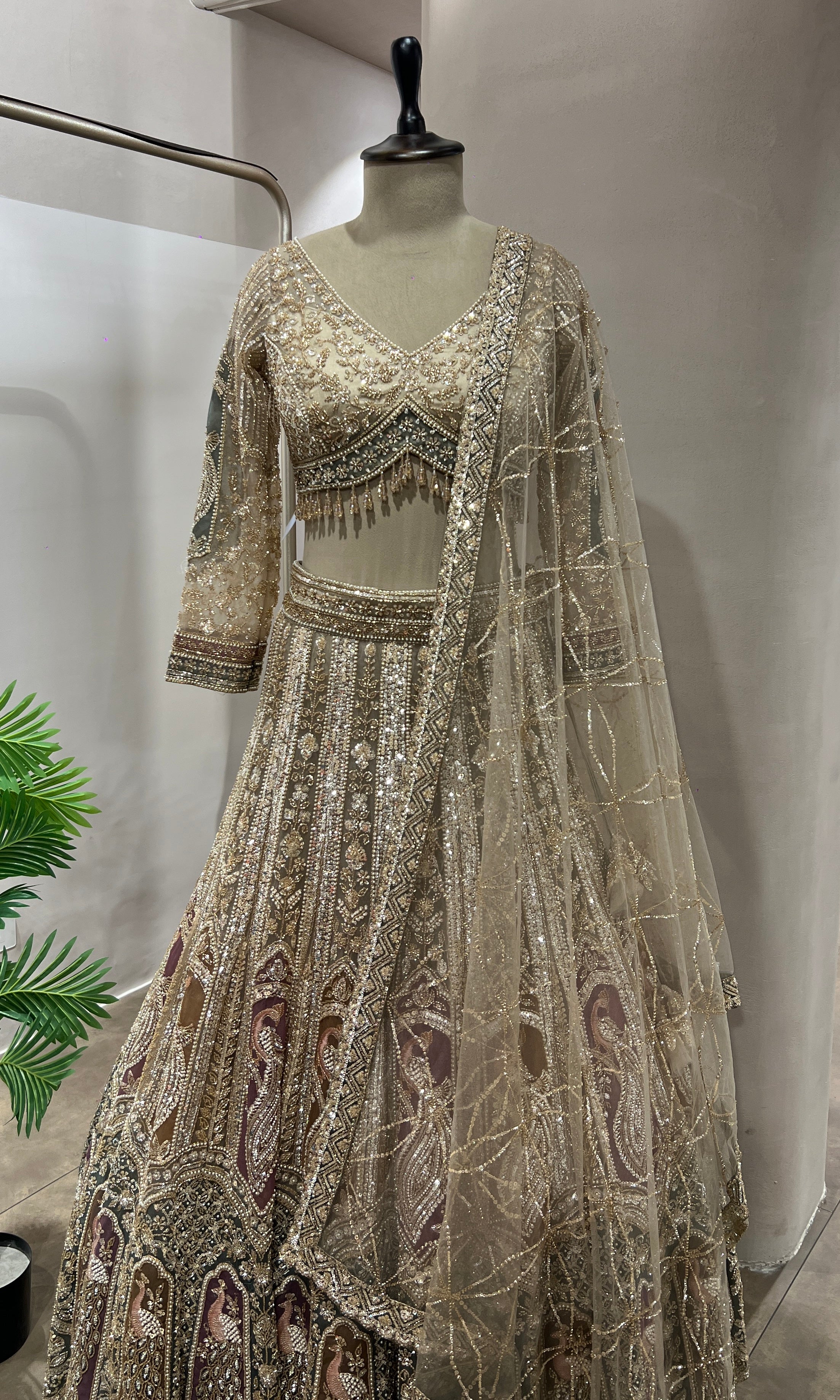 GOLD HEAVY INTRICATE EMROIDERED LEHENGA
