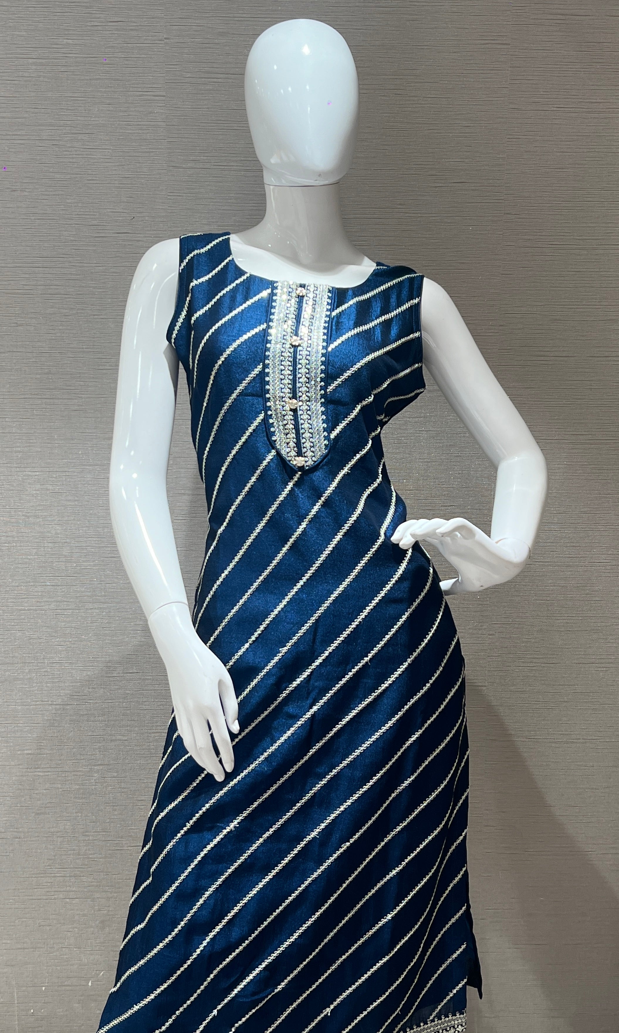 blue ethnic kurta set with a dupatta