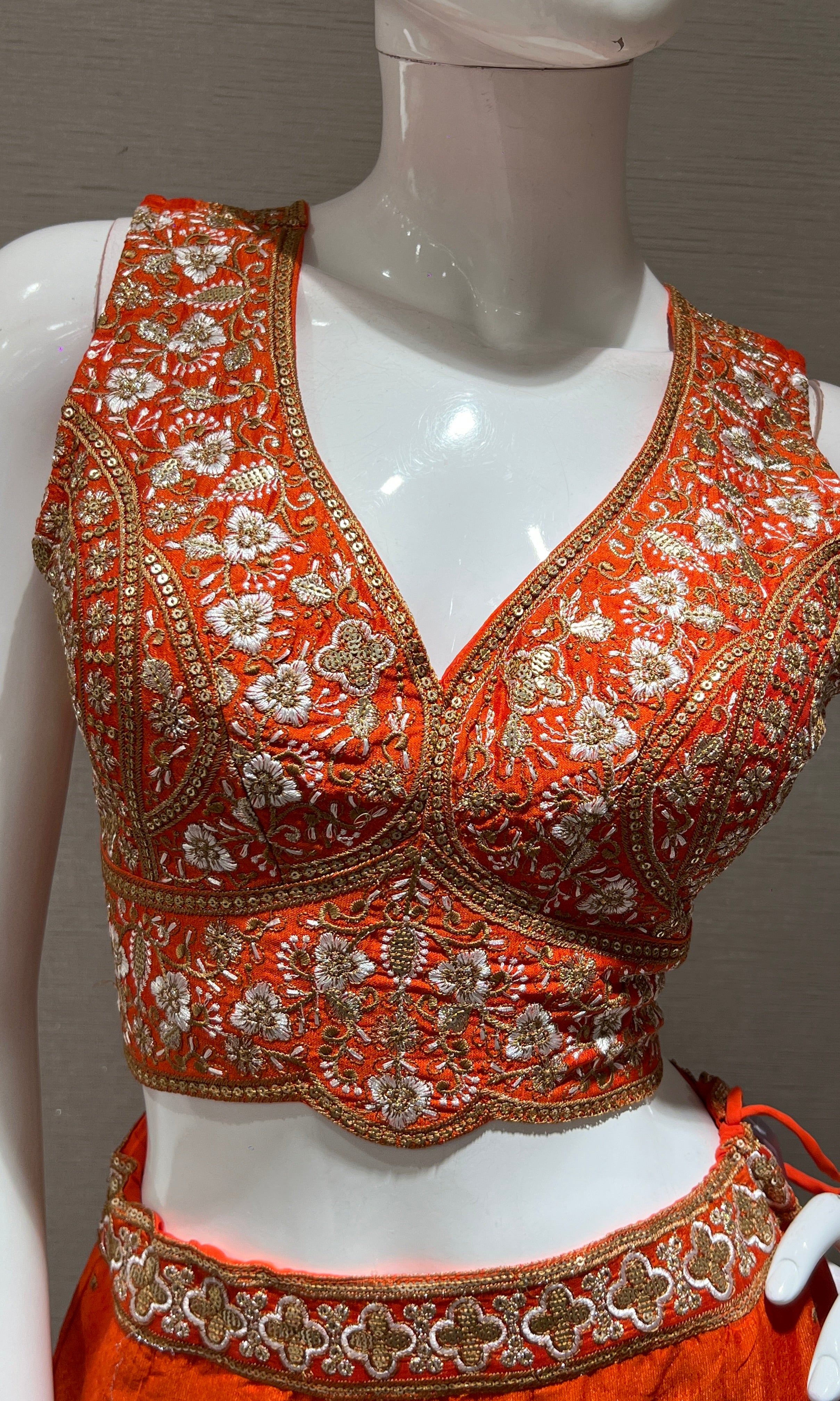 Rust golden embroidered Lehenga