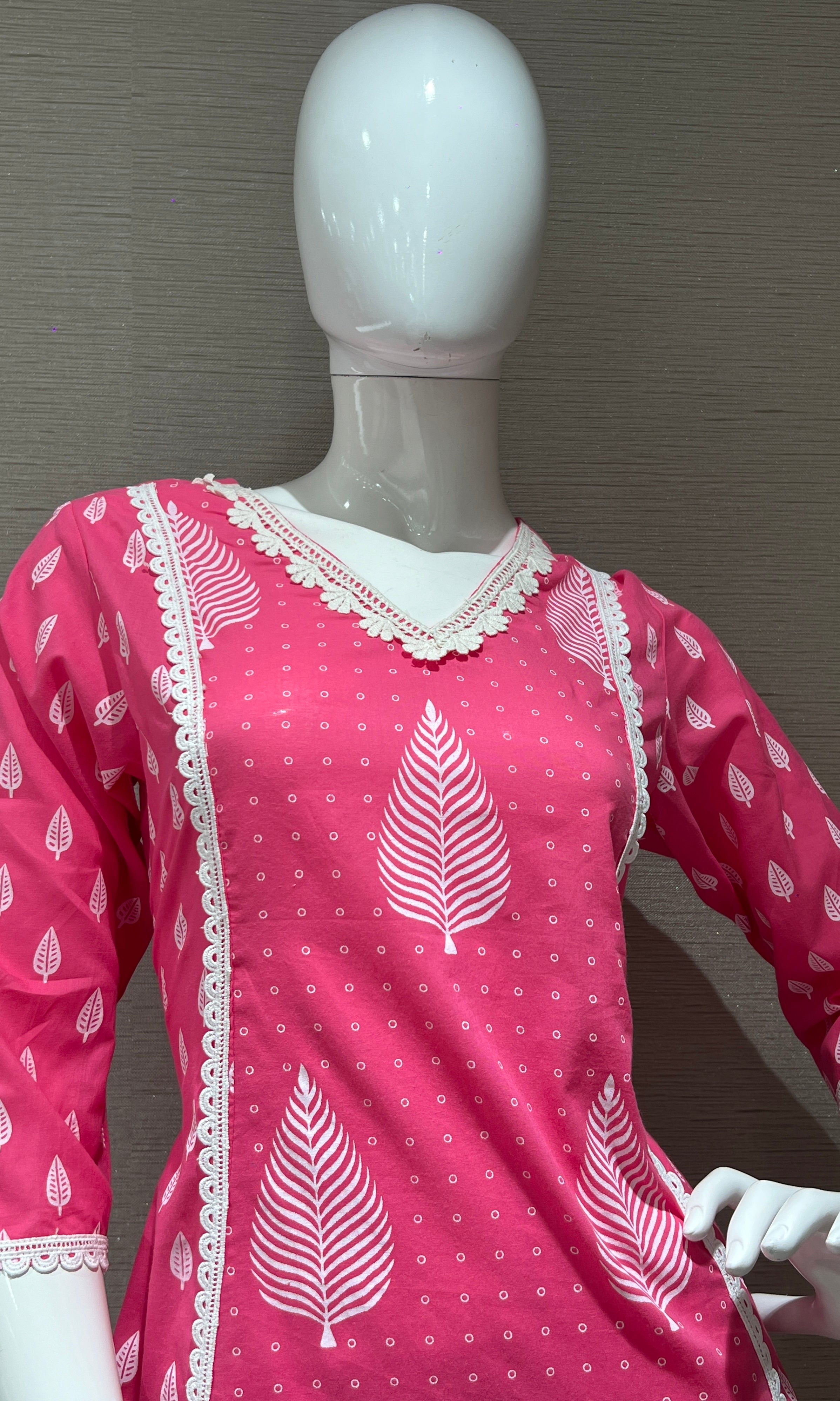 Pink kurta set with bag 3223
