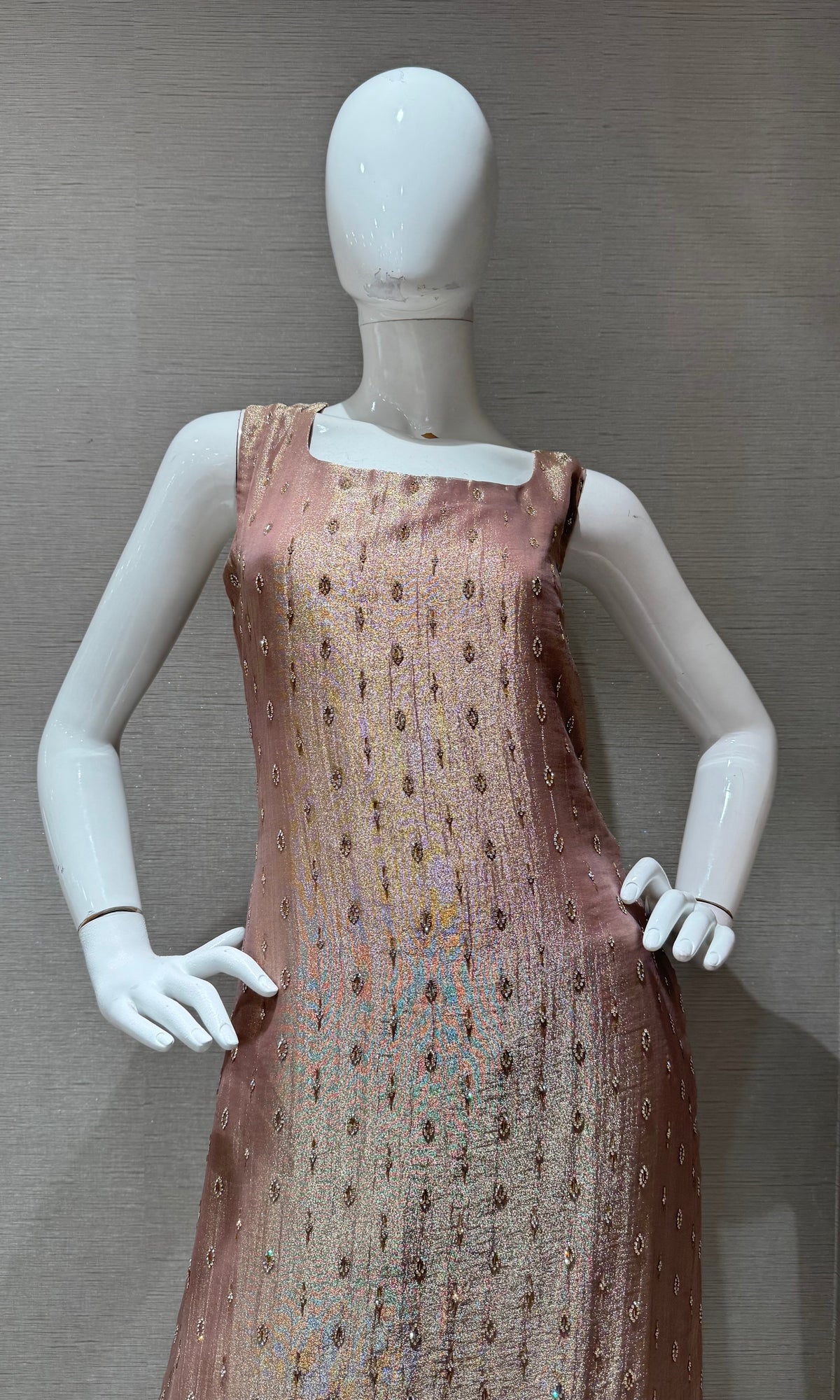 Onion Pink Tissue silk Kurta Set with Dupatta