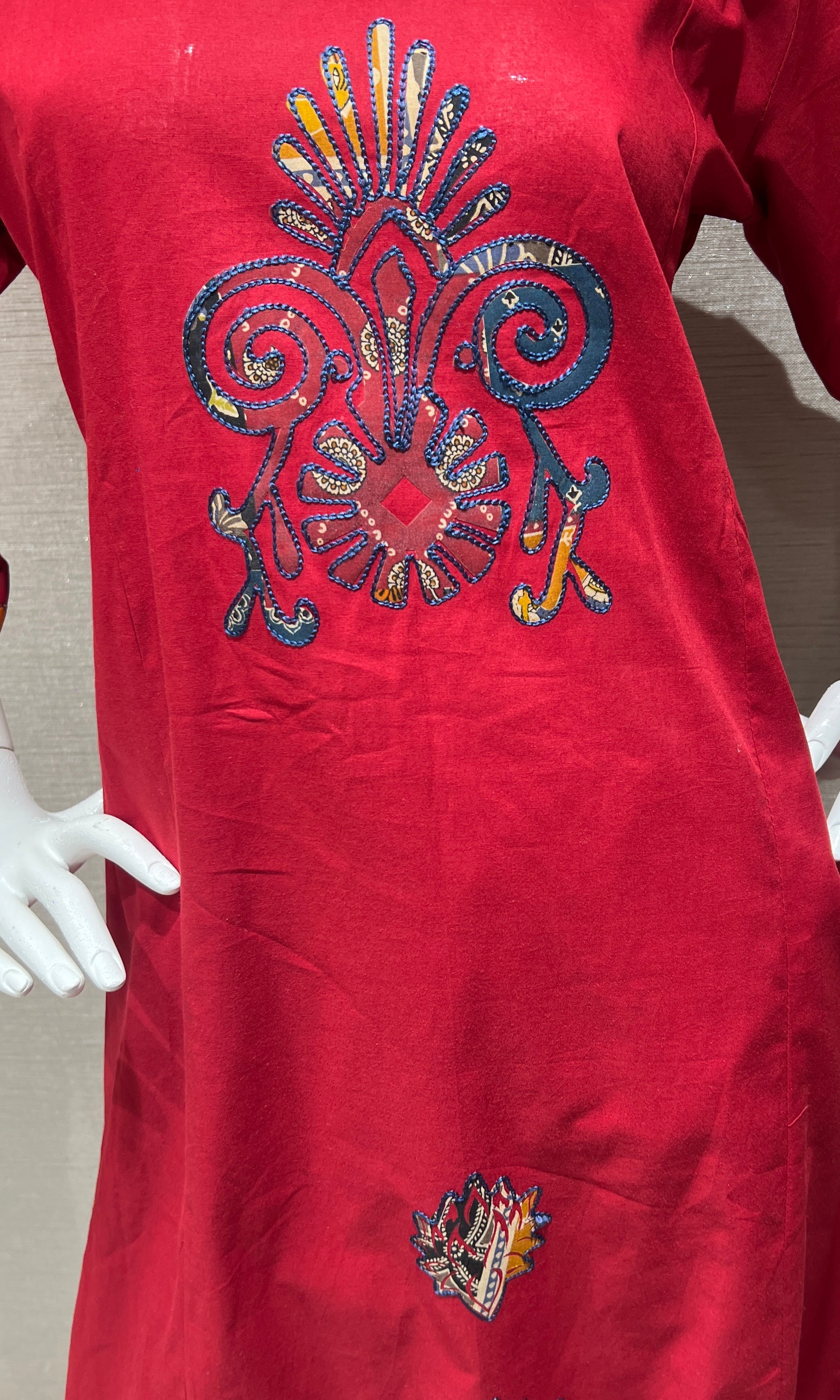 Red Floral Salwar Kameez Kurta Set