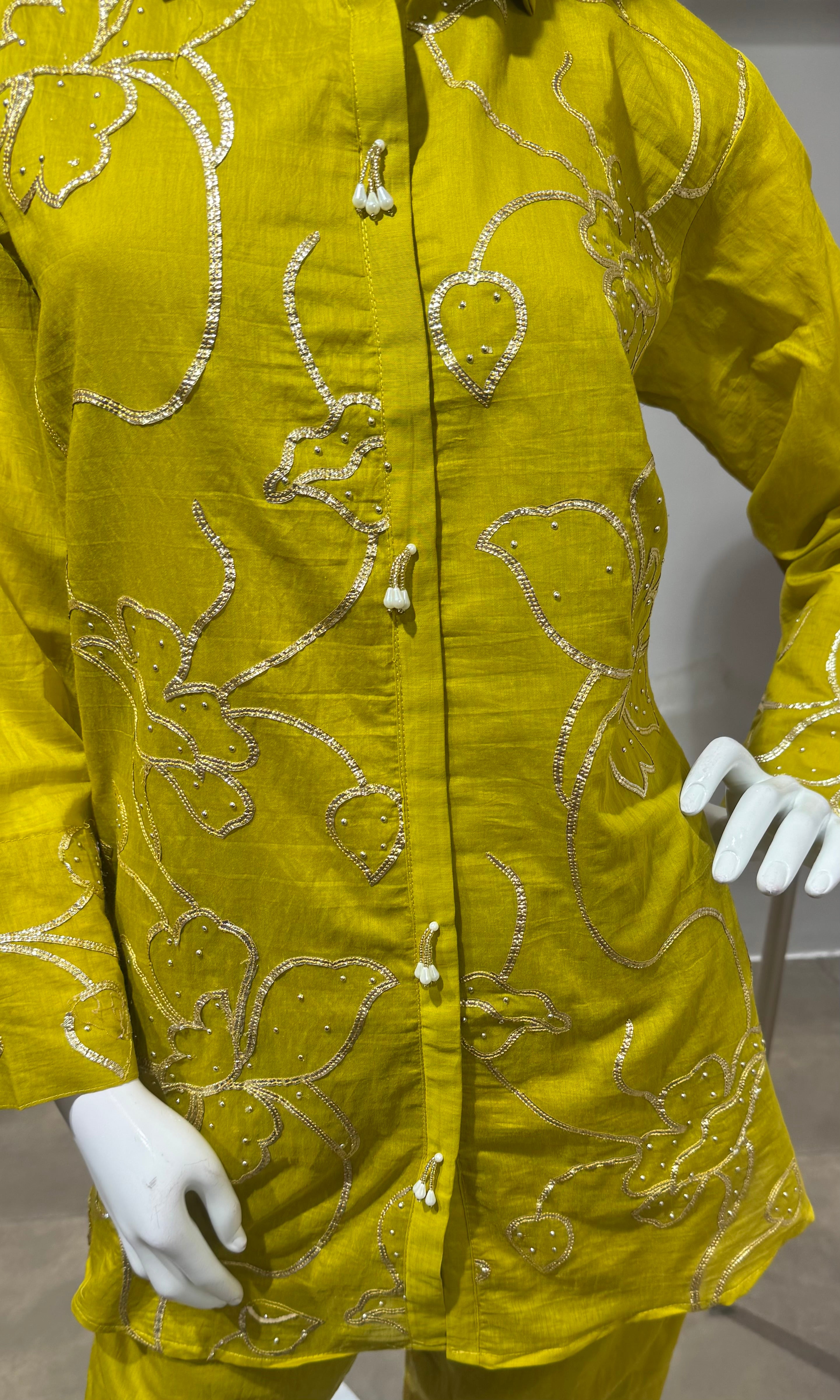 Mustard Gold floral cord set