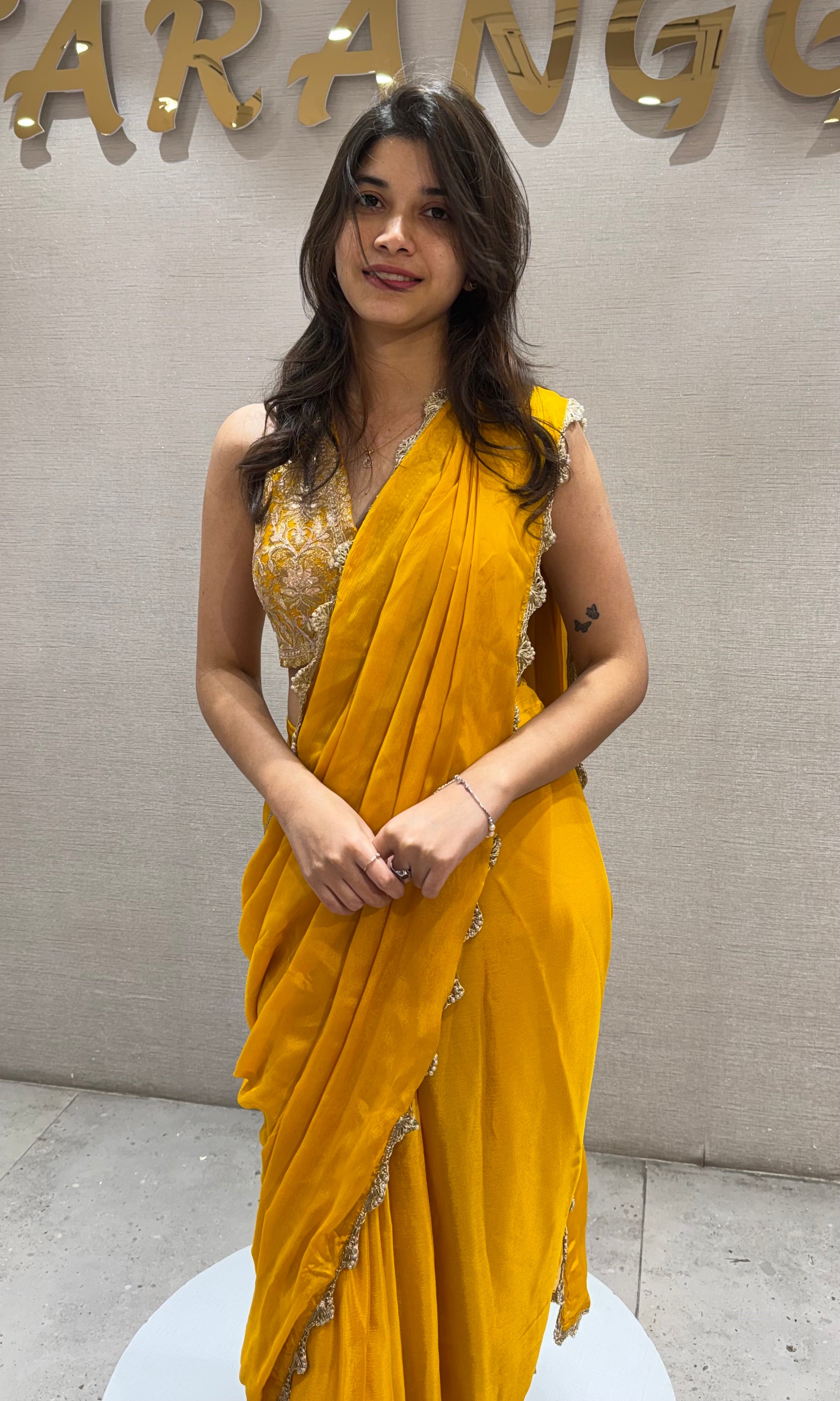 Yellow sunshine Elegance drape saree