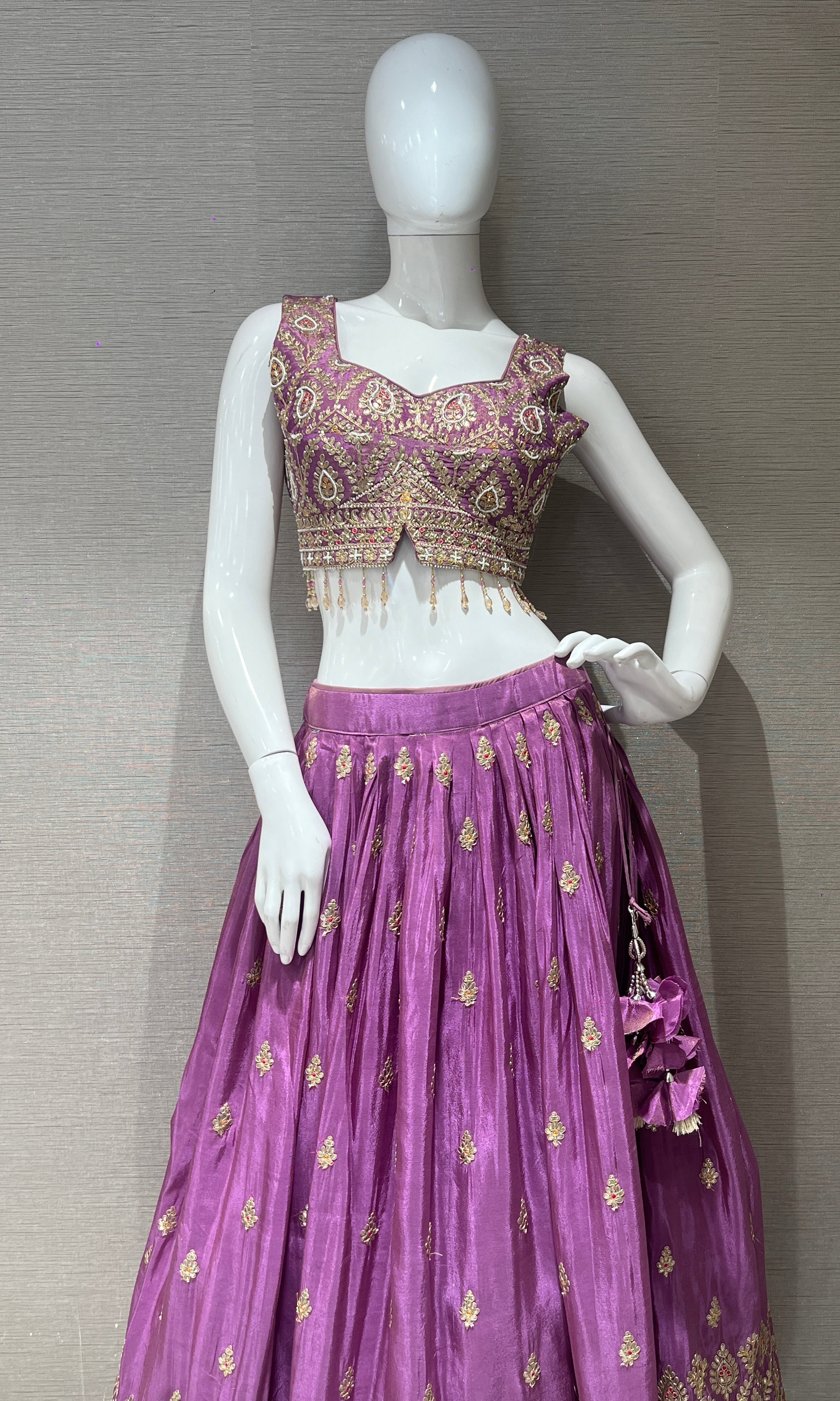 Purple croptop Lehenga