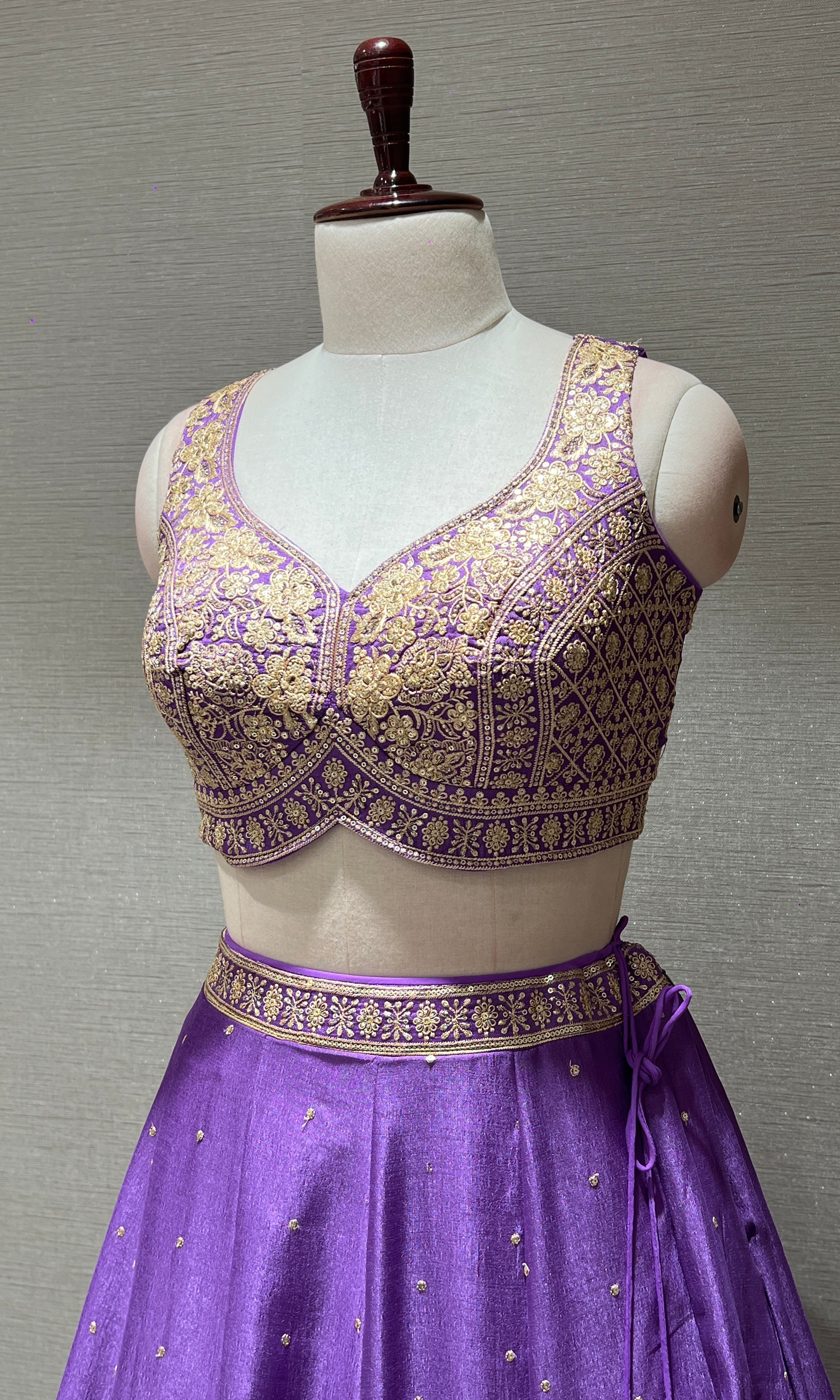 LIGHT Purple Chanderi Silk Embroidered Lehenga Set