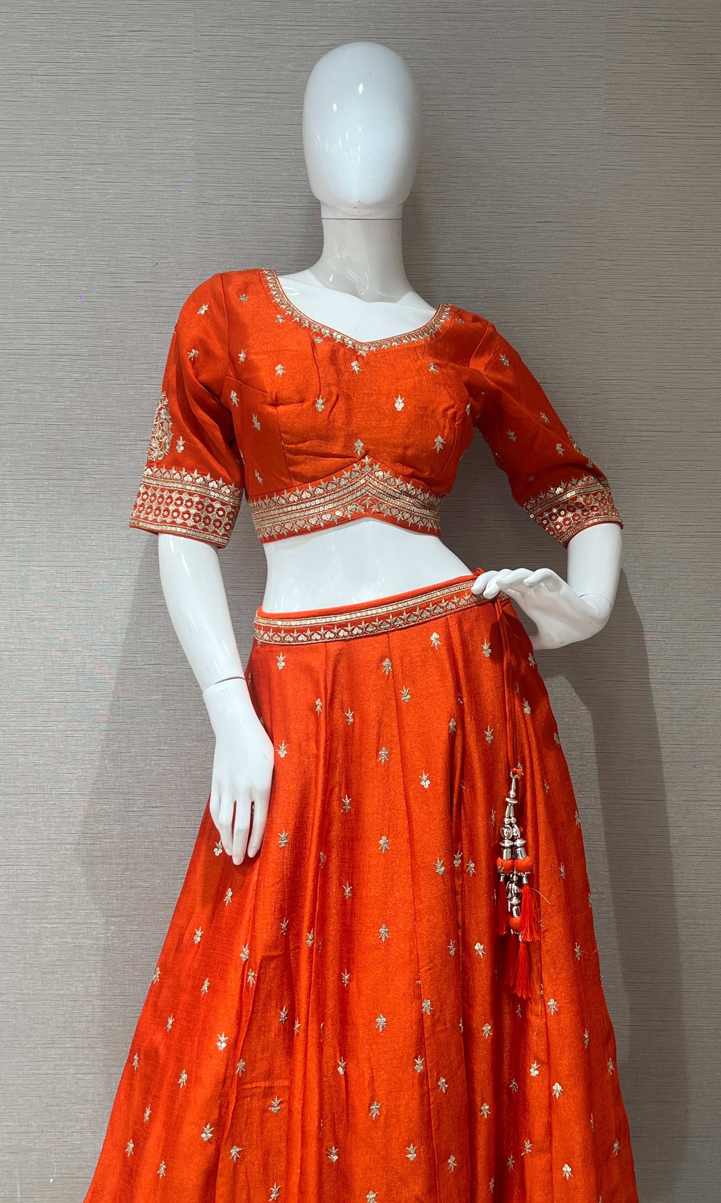 Orange croptop Lehenga