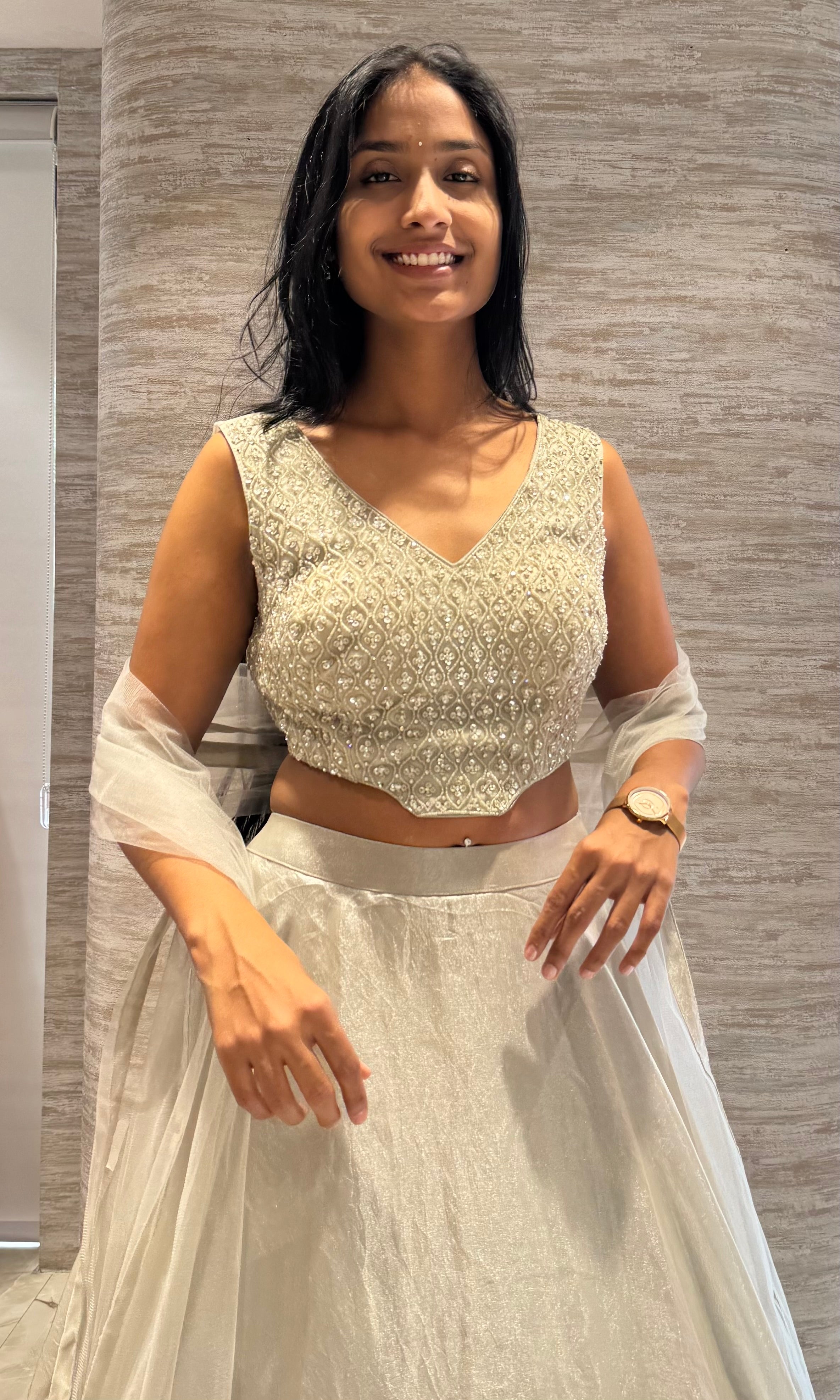 Silver Crystal EMBROIDERED LEHENGA