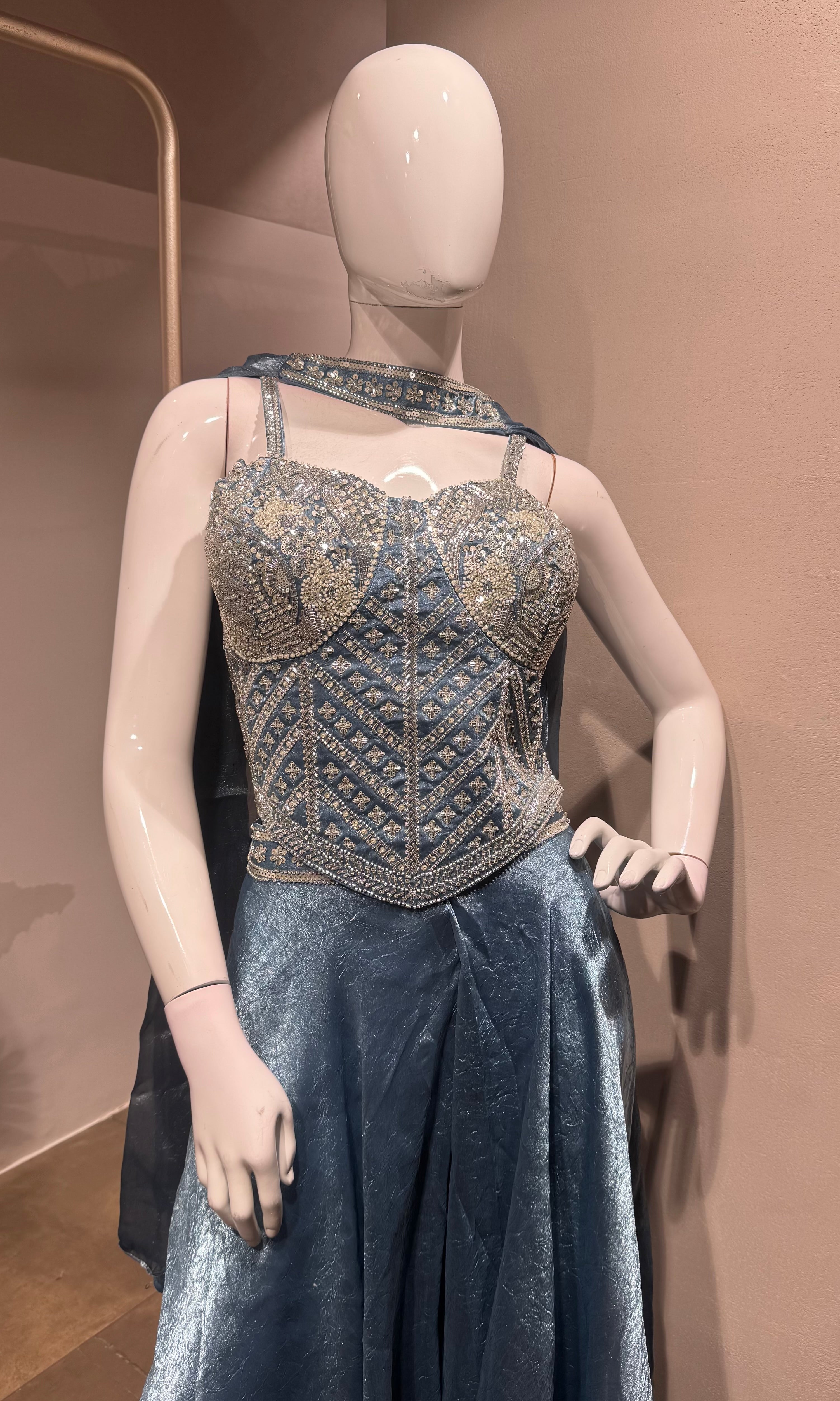 SEA Blue Shimmering Palazzo Set