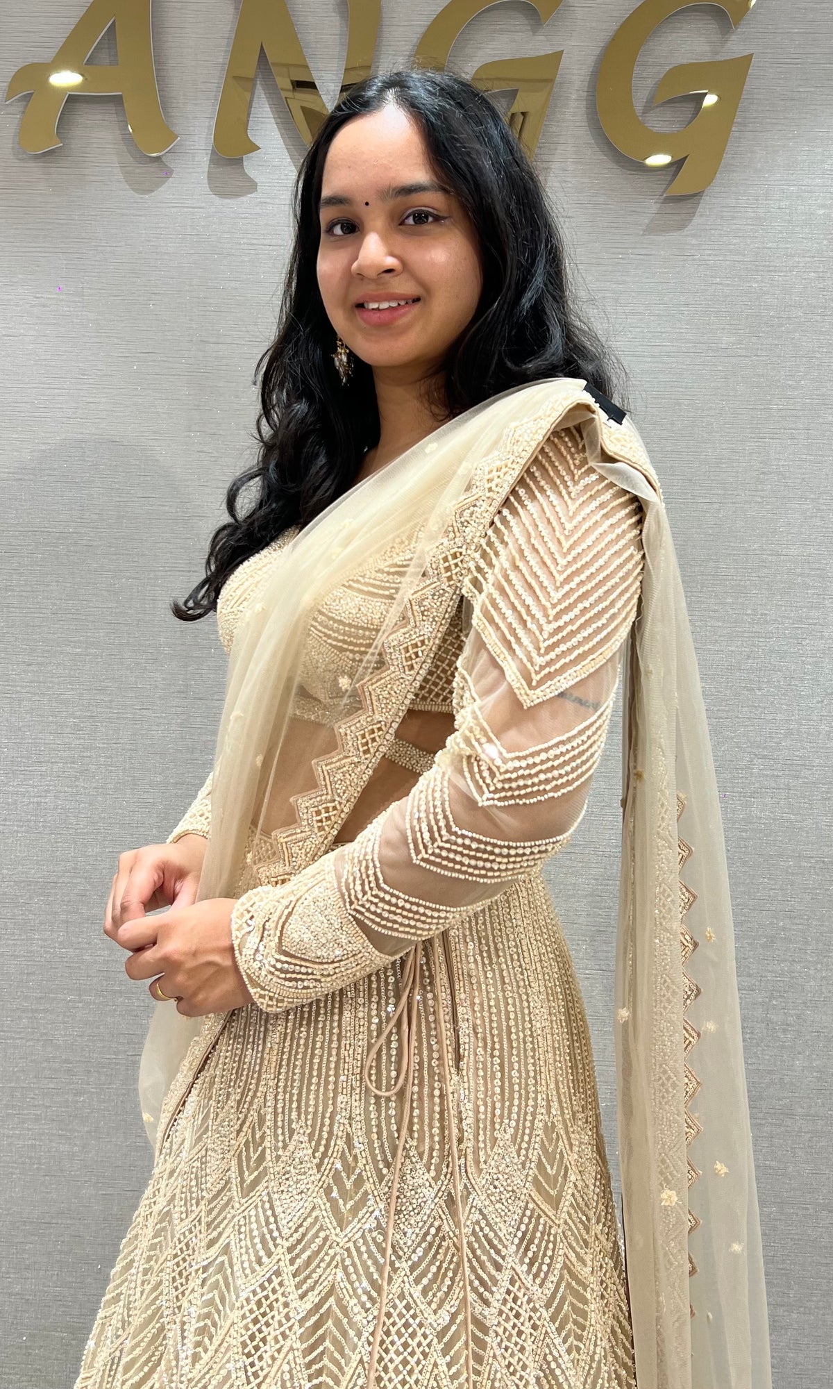GOLDEN GLOW INTRICATE THREAD EMBROIDERY BRIDAL LEHENGA