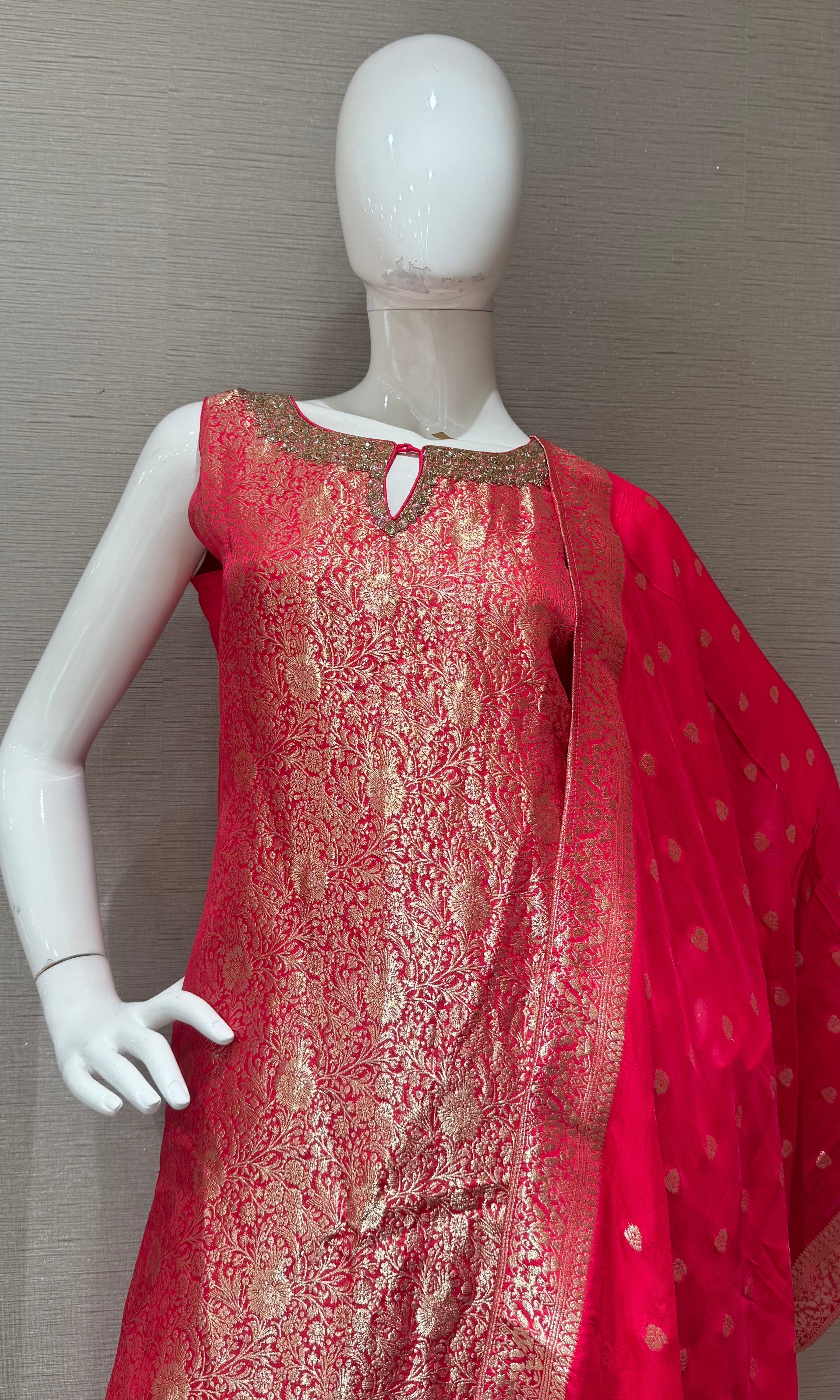 Rani Banarasi ethnic kurta set