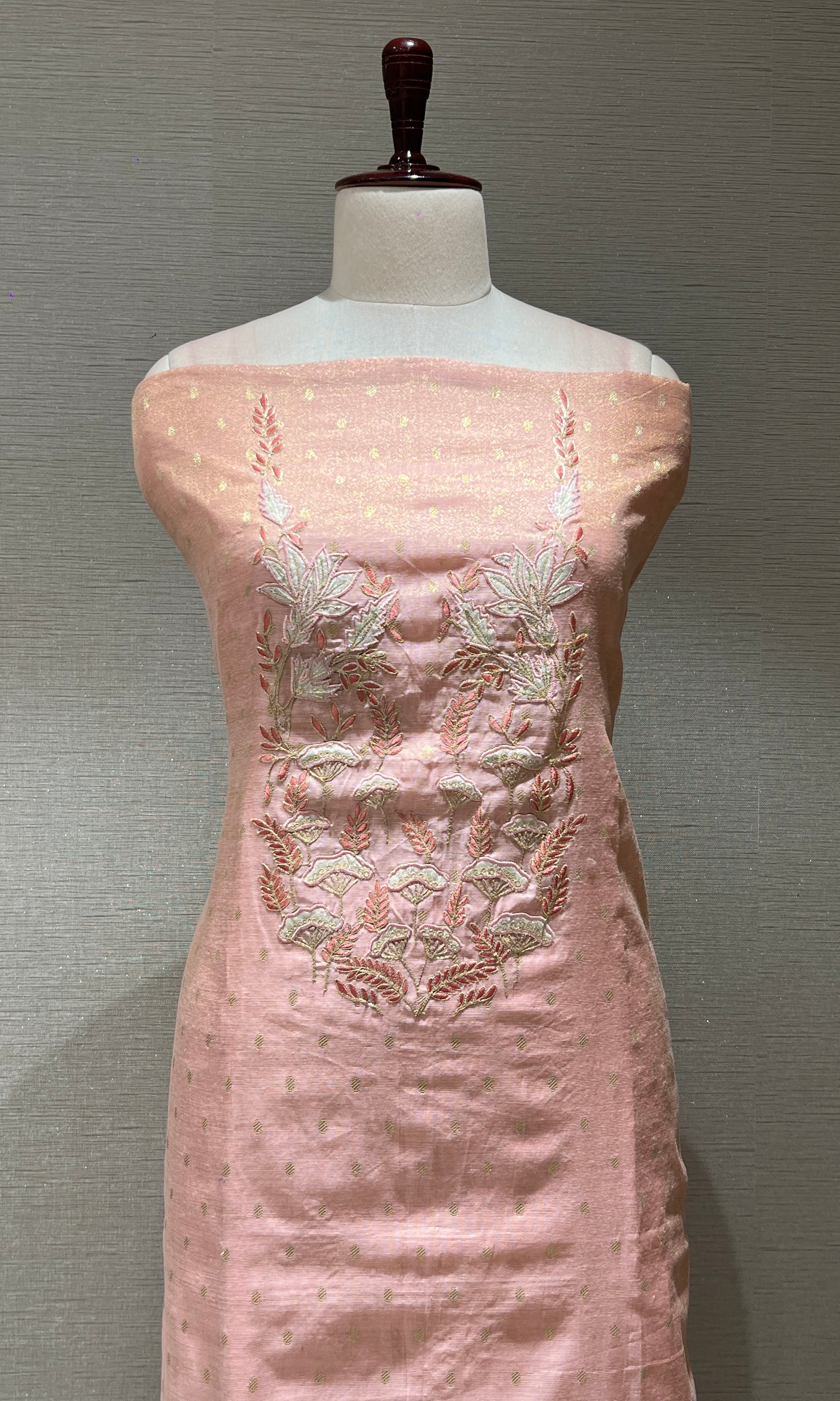 Peach dress material