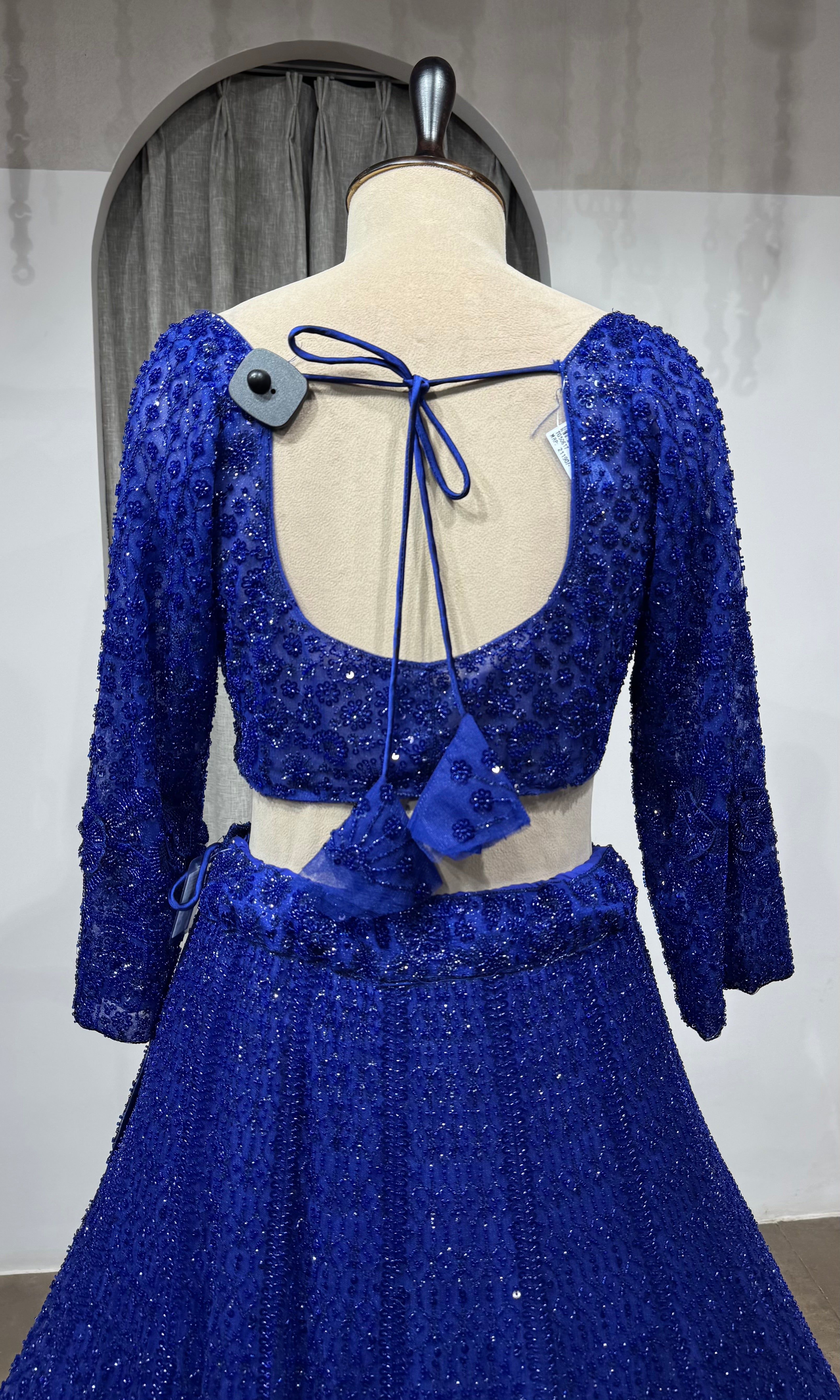 Royal Blue Crystal Embroidered Lehenga Set